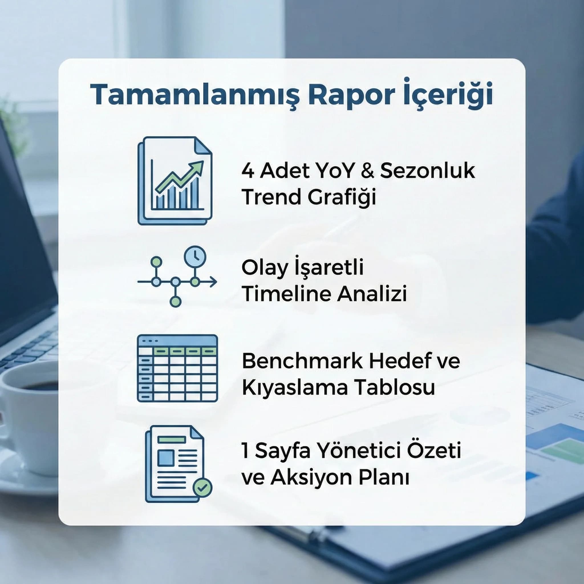 Trend rapor çıktıları kartı, amaç güven ve takip, kurumsal raporlama bağlamı