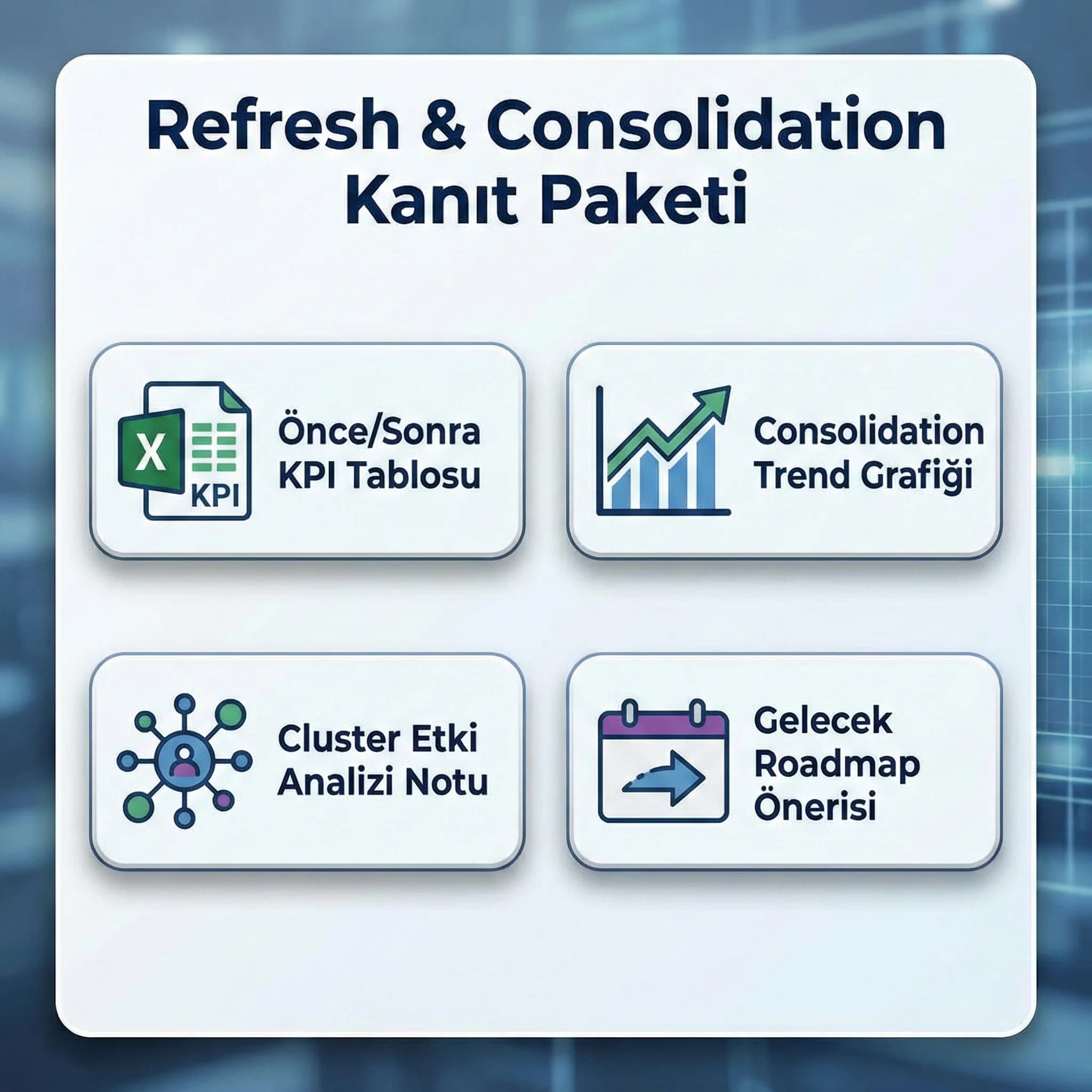 Refresh deliverables kartı, amaç karar ve takip, kurumsal raporlama bağlamı