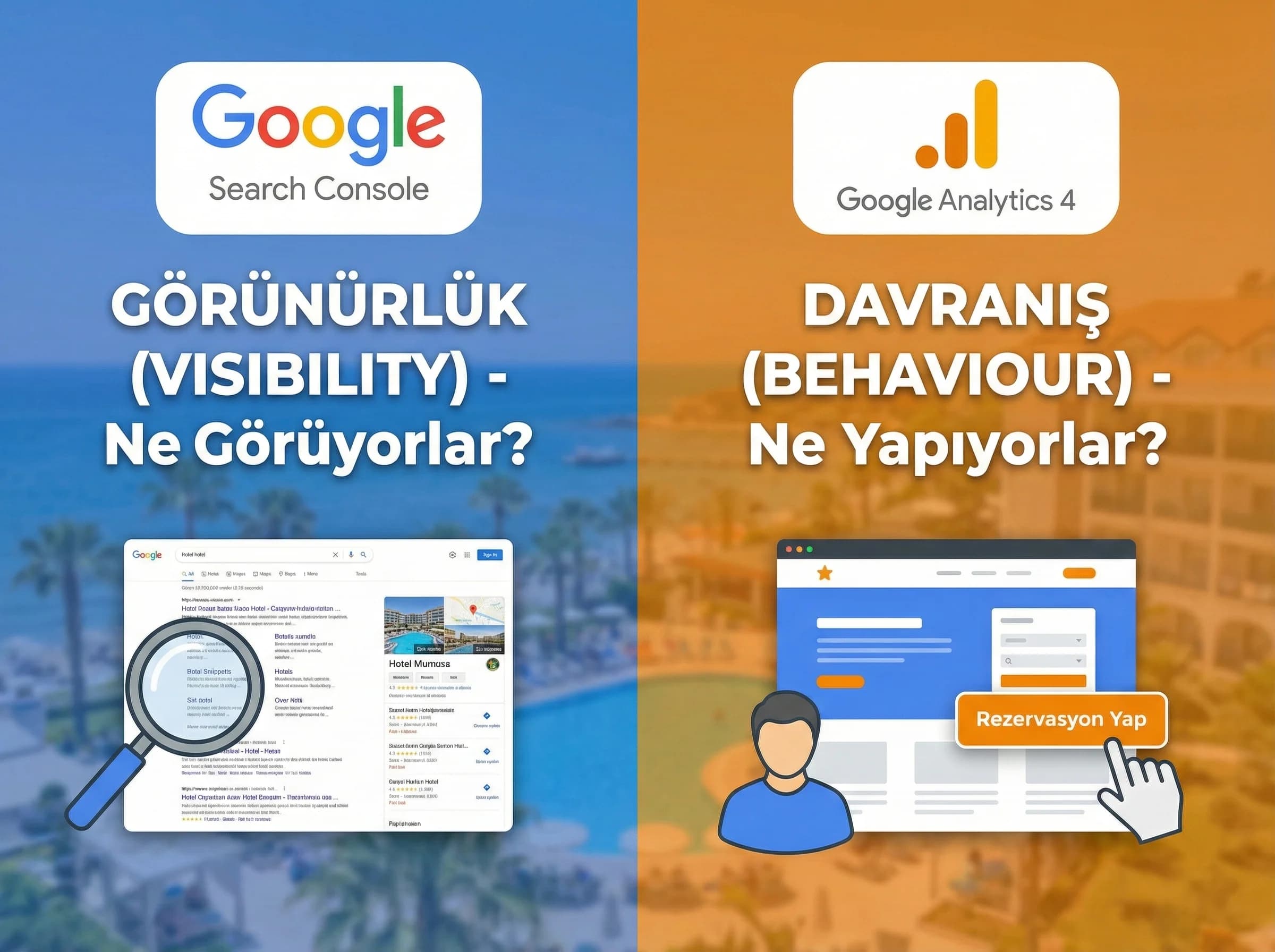 Veri okuma bölümü ayırıcı, amaç görünürlük-davranış ayrımı, turizm sitesi bağlamı