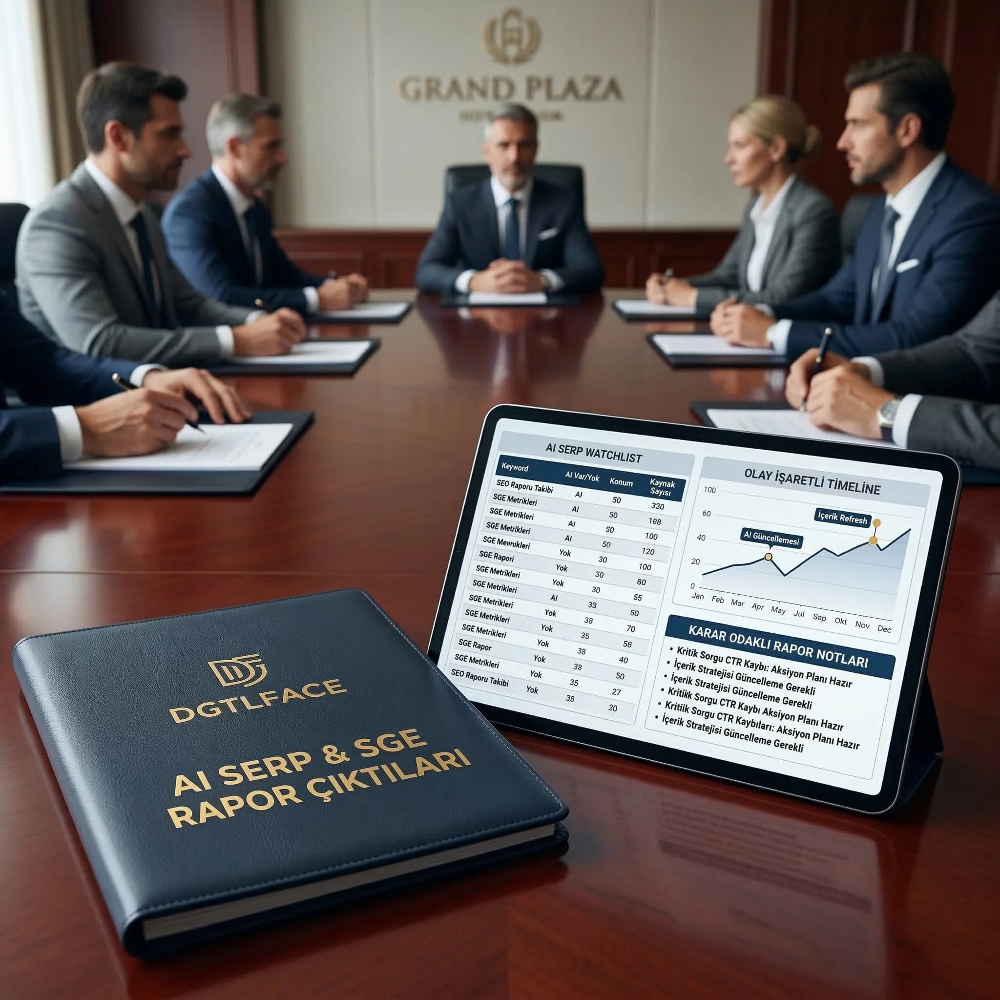 AI SERP rapor deliverables kartı, amaç takip ve karar, kurumsal bağlamı