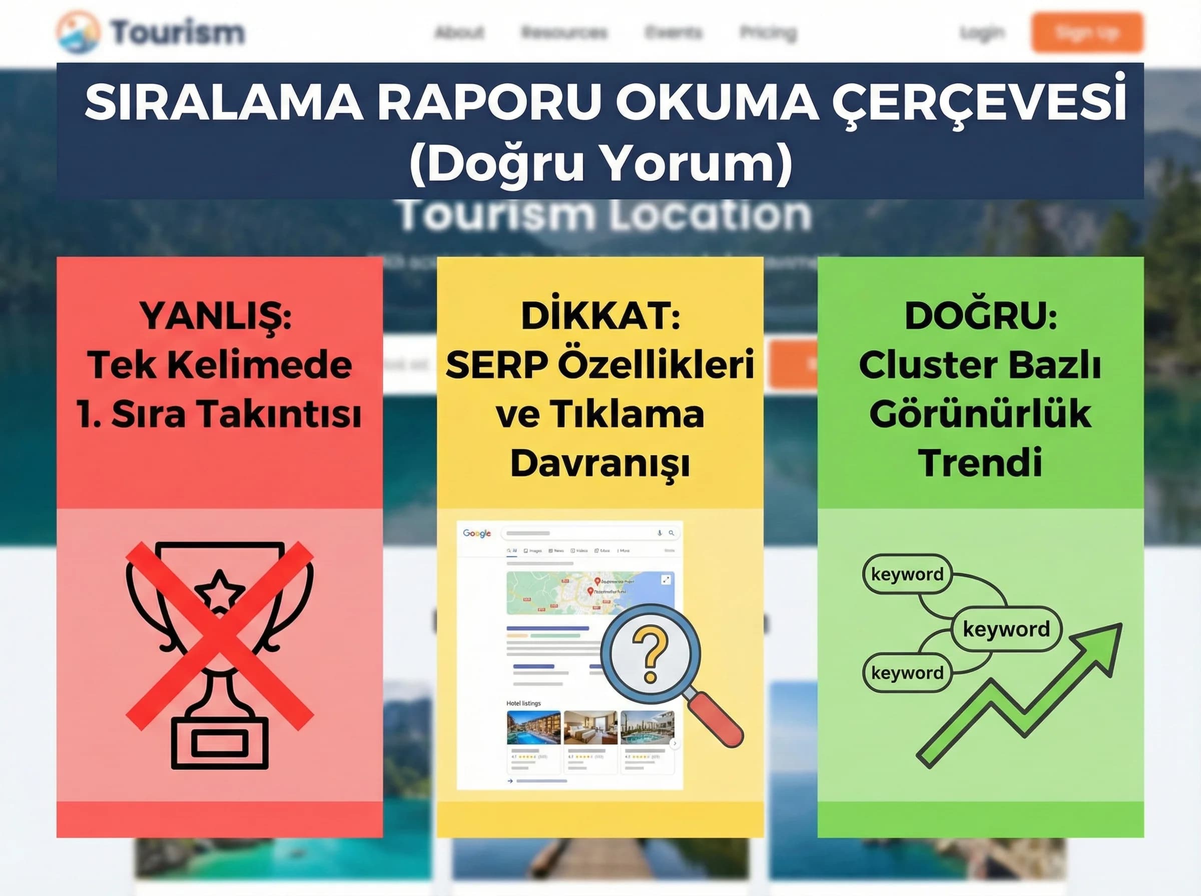 Sıralama okuma çerçevesi, amaç doğru yorum, turizm sitesi bağlamı