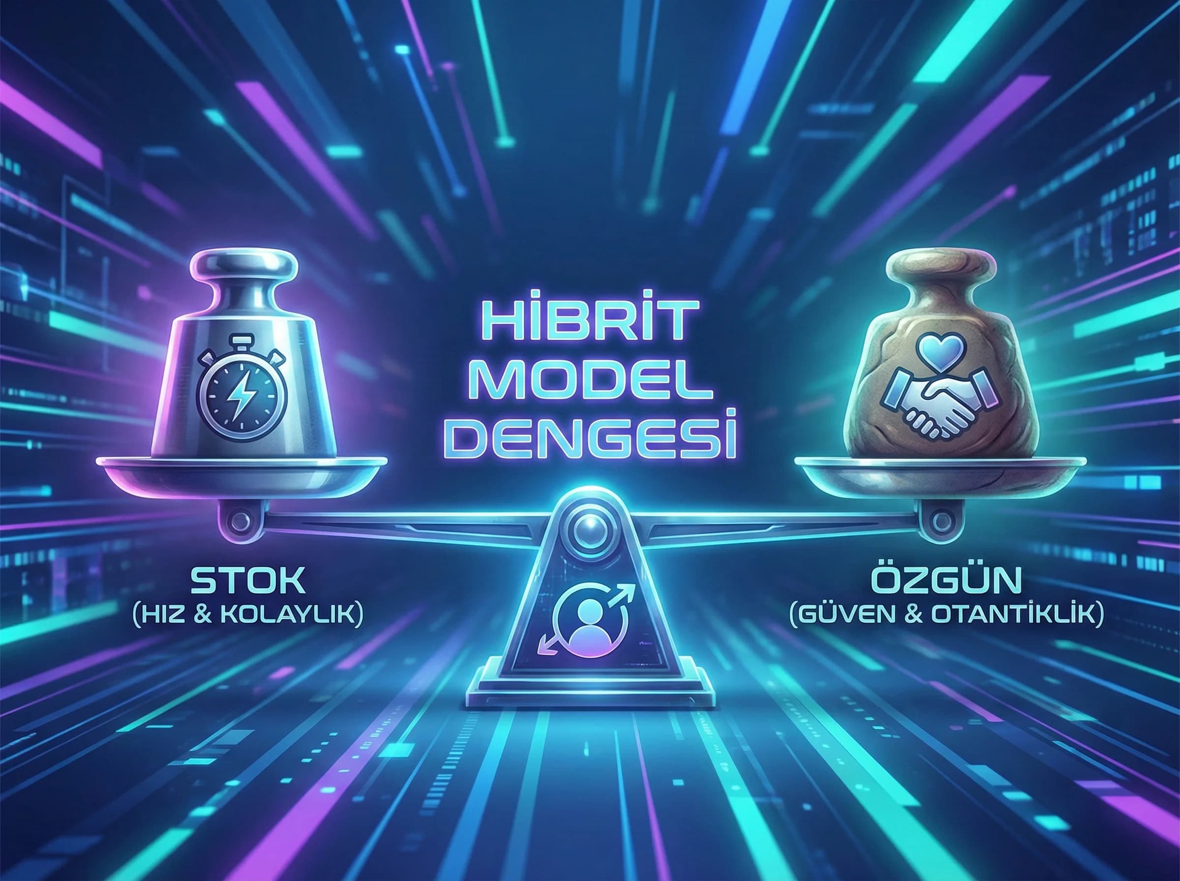 Hibrit model bölüm ayırıcı görseli, hız ve güven dengesi