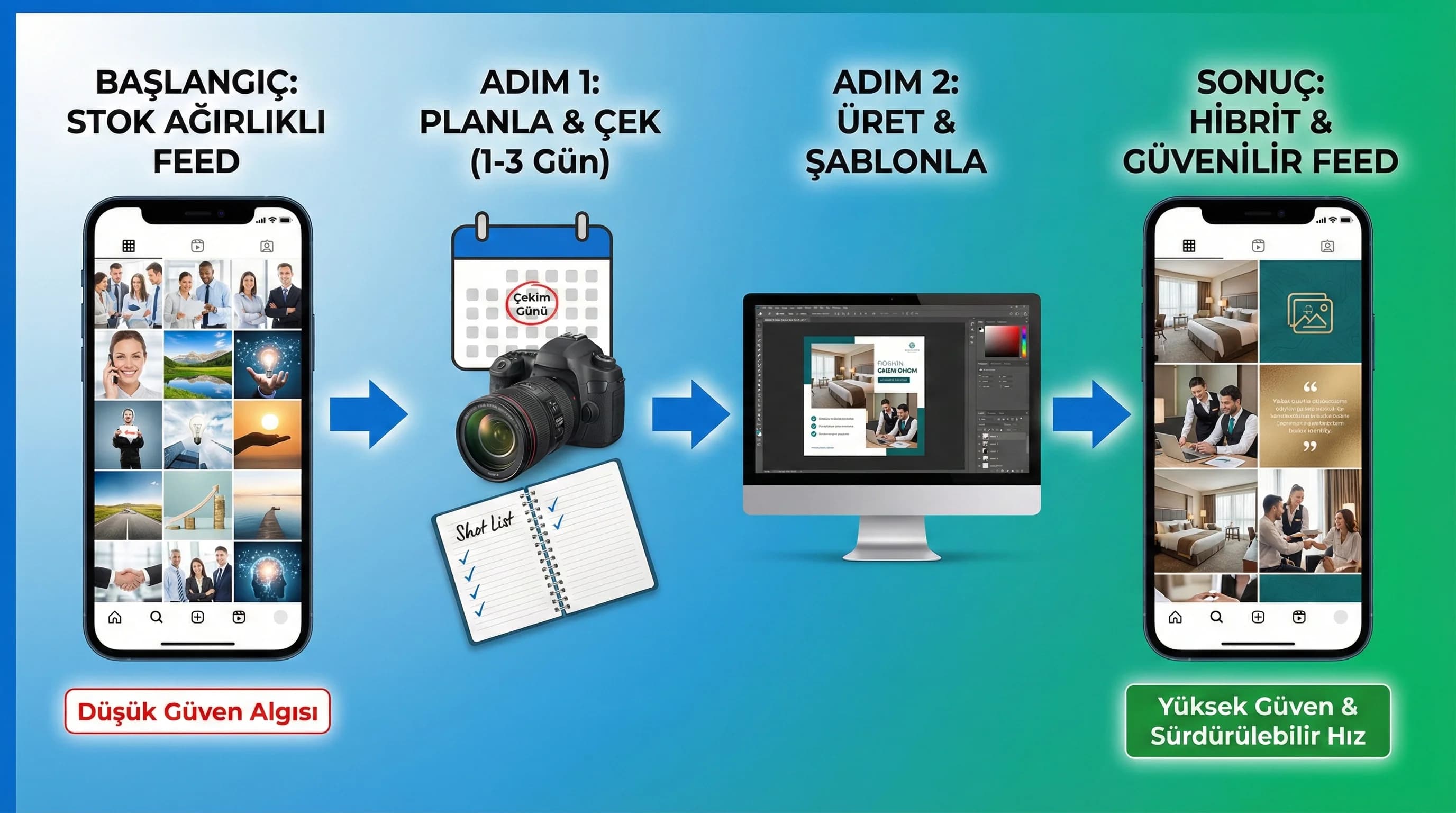 Hibrit feed geçiş akışı diyagramı, çekim planlama