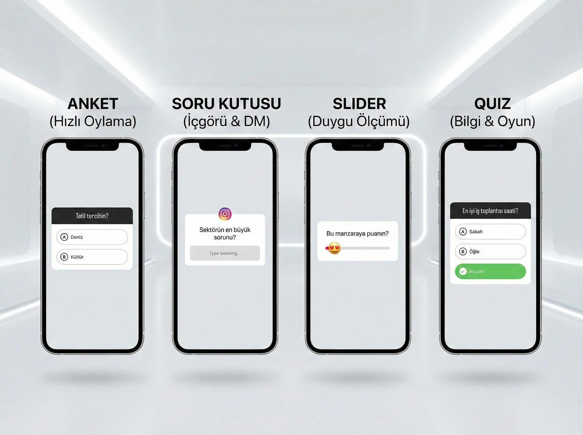 Sticker türleri bölüm ayırıcı görseli, anket-soru kutusu