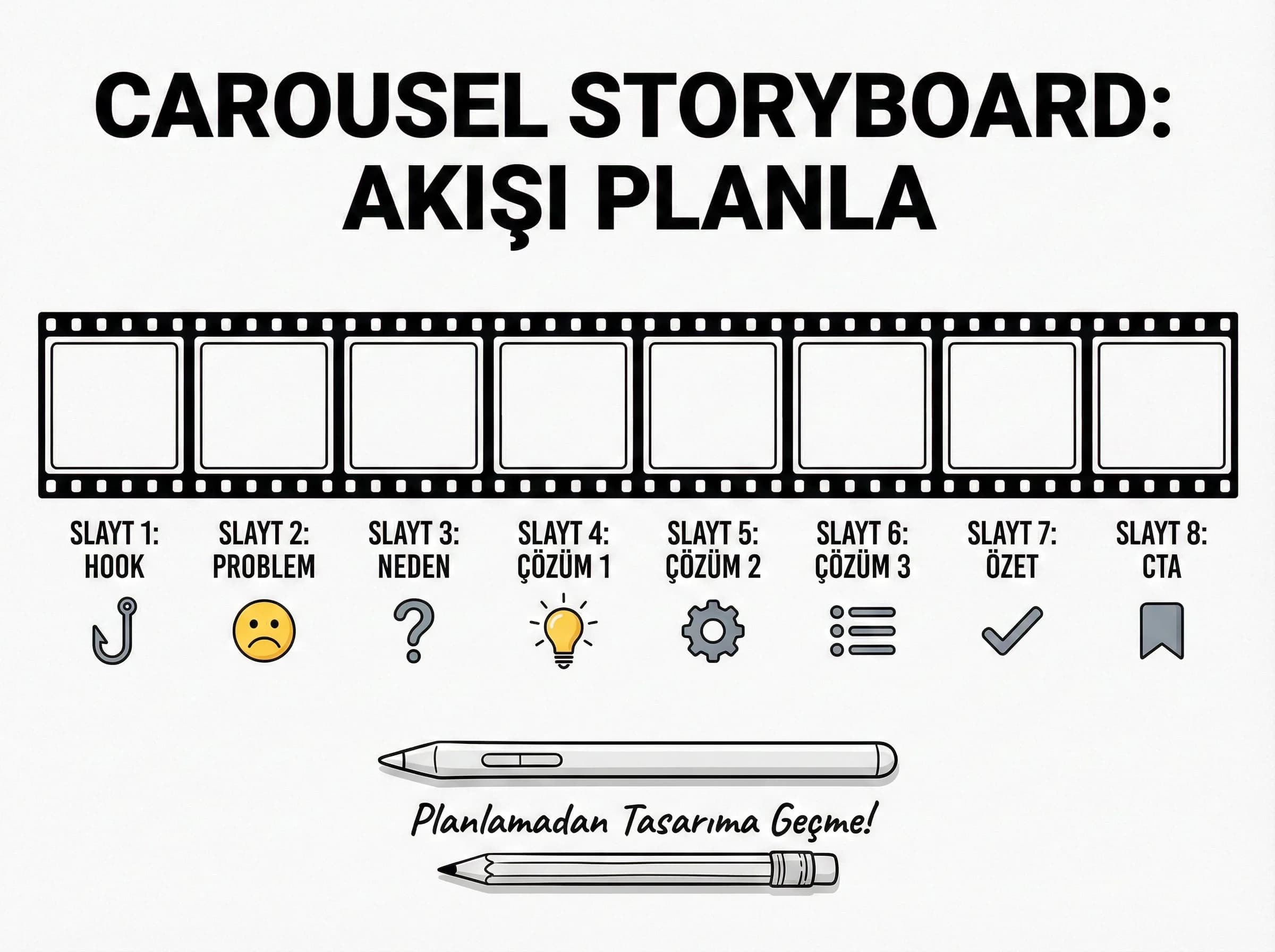 Slayt akışı bölüm ayırıcı görseli, storyboard
