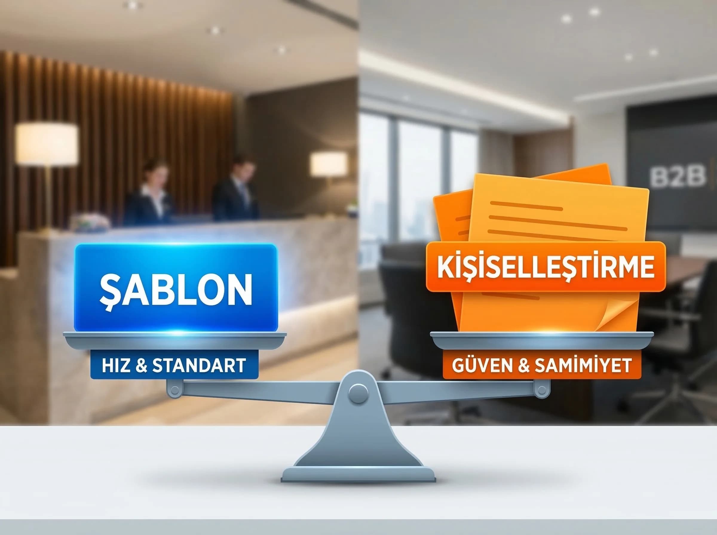 Şablon vs kişiselleştirme bölüm ayırıcı görseli