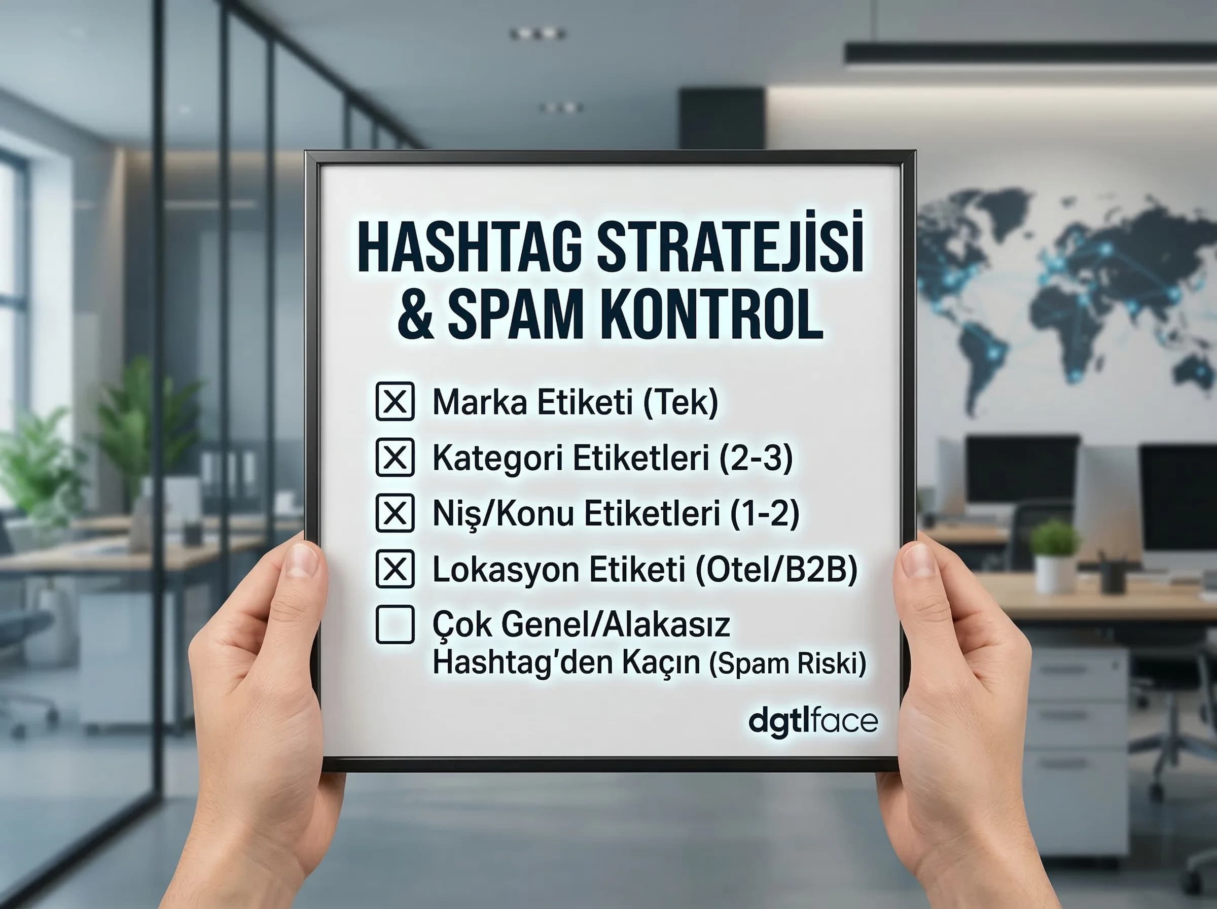 Hashtag stratejisi, spamdan kaçınma amacı, otel bağlamı