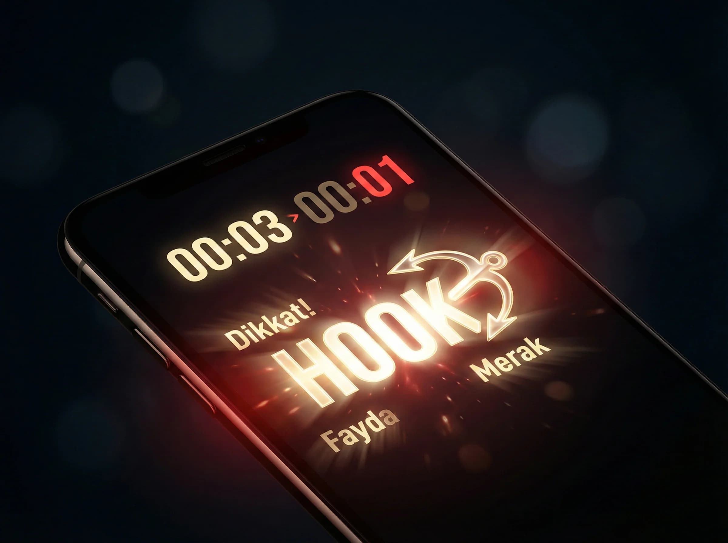 İlk 3 saniye bölümü ayırıcı görseli, reels hook