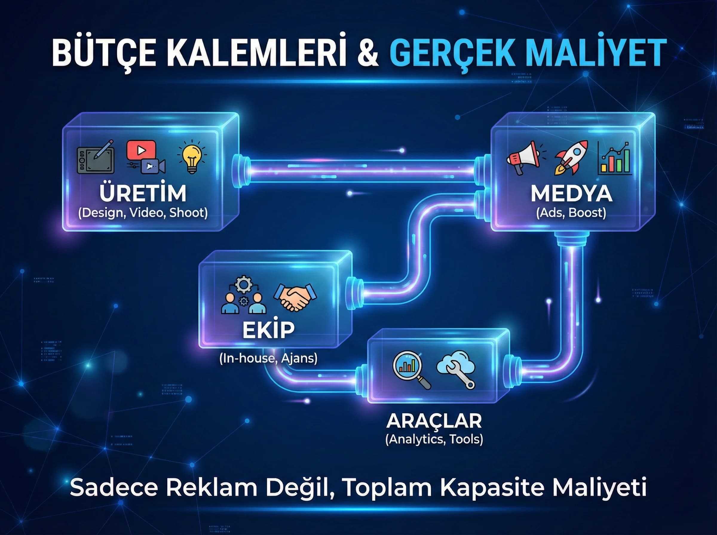 Yıllık bütçe kalemlerini sadeleştiren sosyal medya planlama bölüm görseli