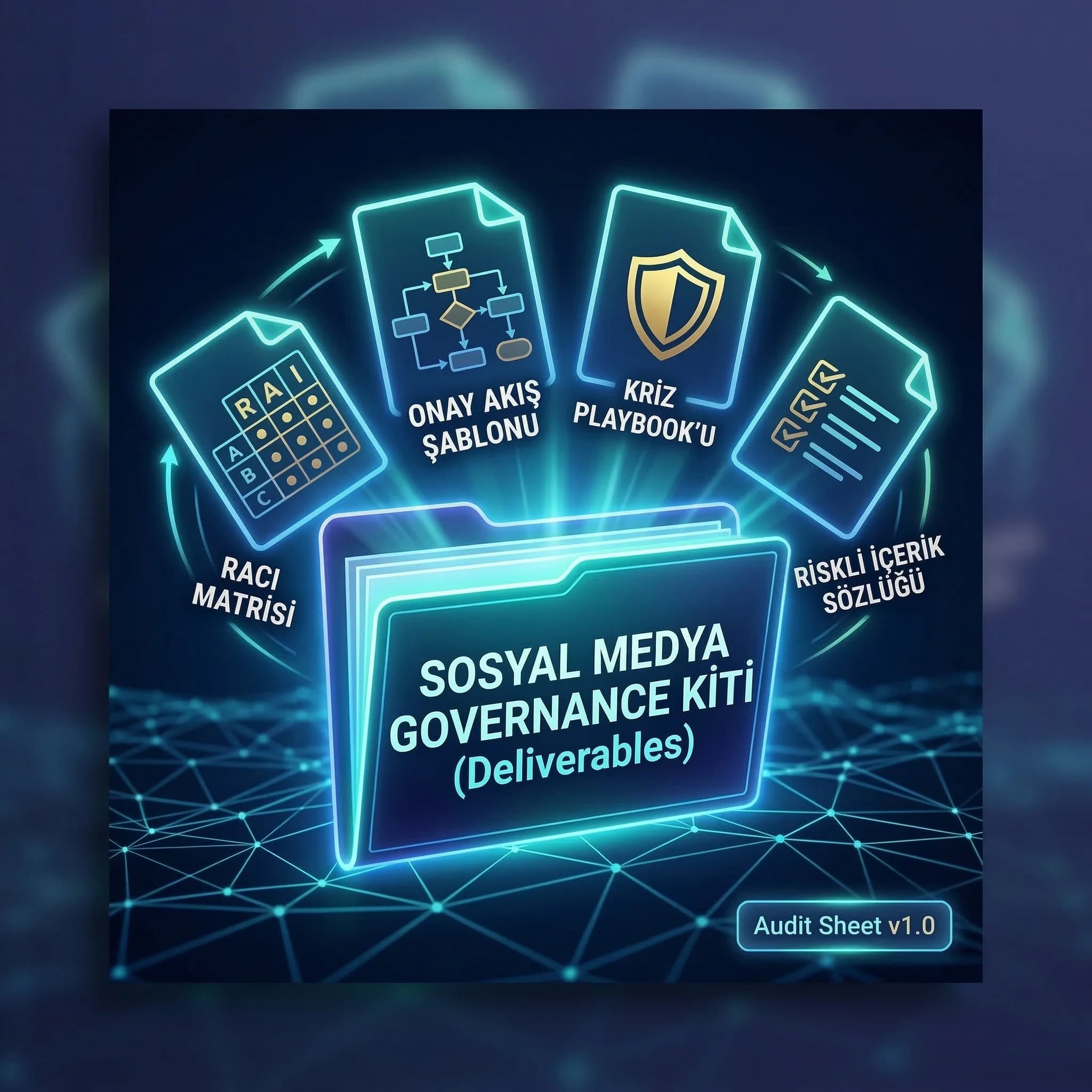 Rol matrisi onay akışı ve kriz playbook deliverables setini özetleyen proof kartı