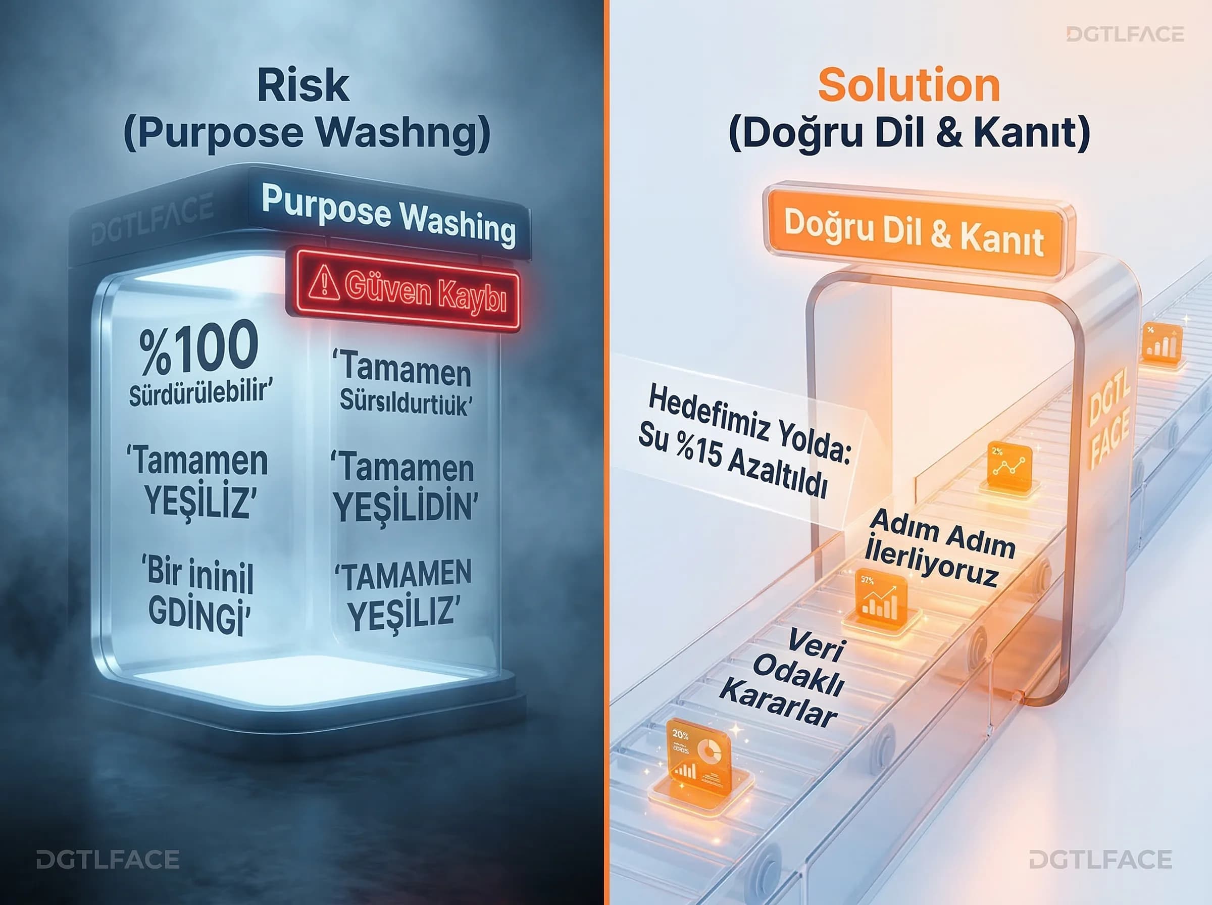 Purpose washing risklerini ve şeffaf dil örneklerini anlatan bölüm görseli