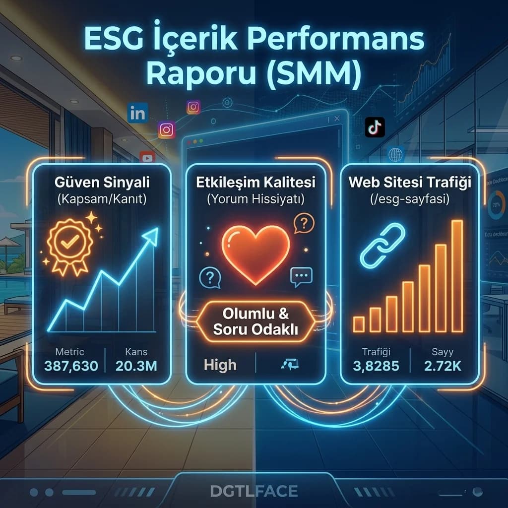 ESG içeriklerinde güven sinyali ve etkileşim kalitesini gösteren skor kartı