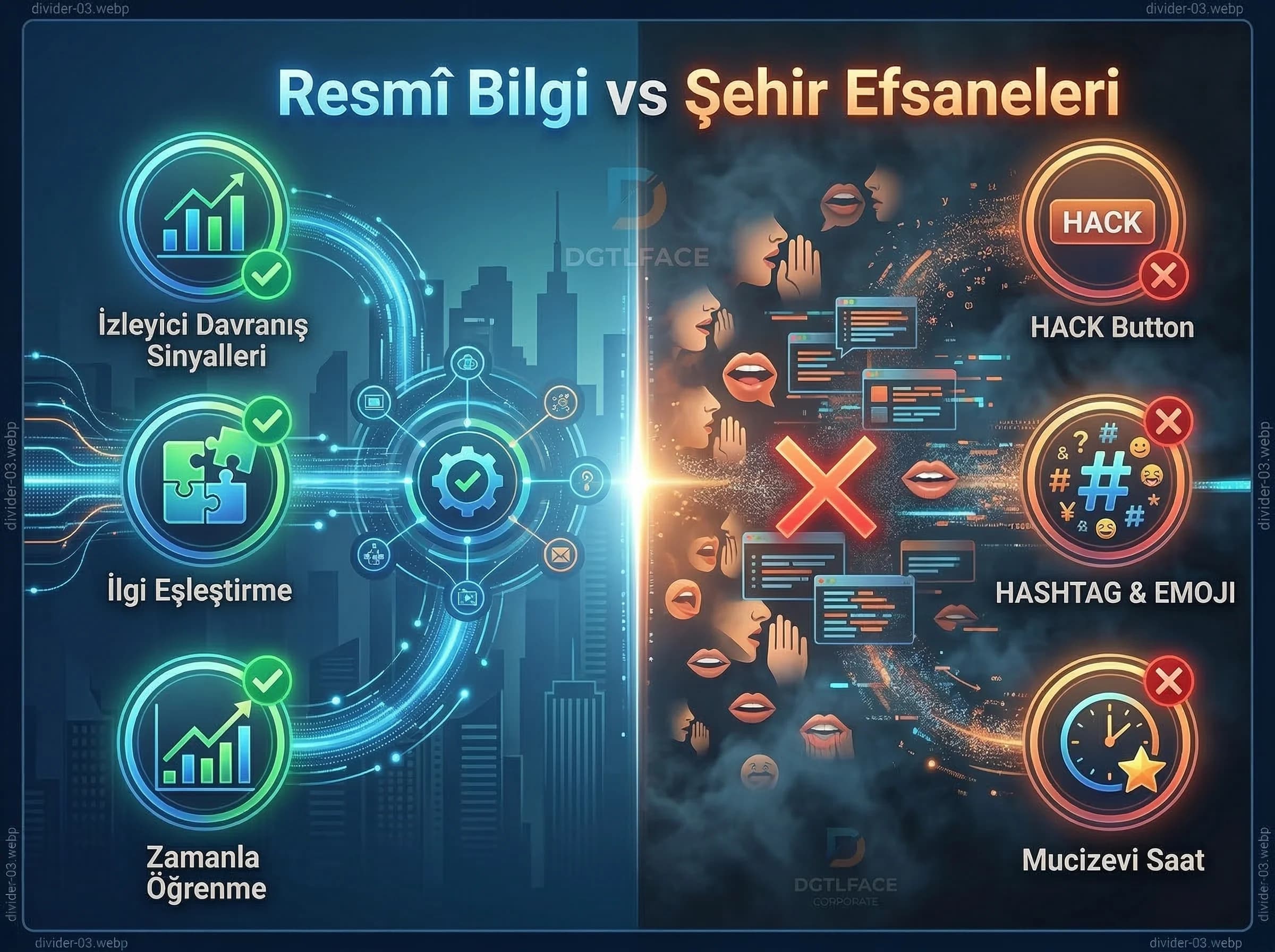 Resmî bilgi ile şehir efsanelerini ayıran bölüm görseli