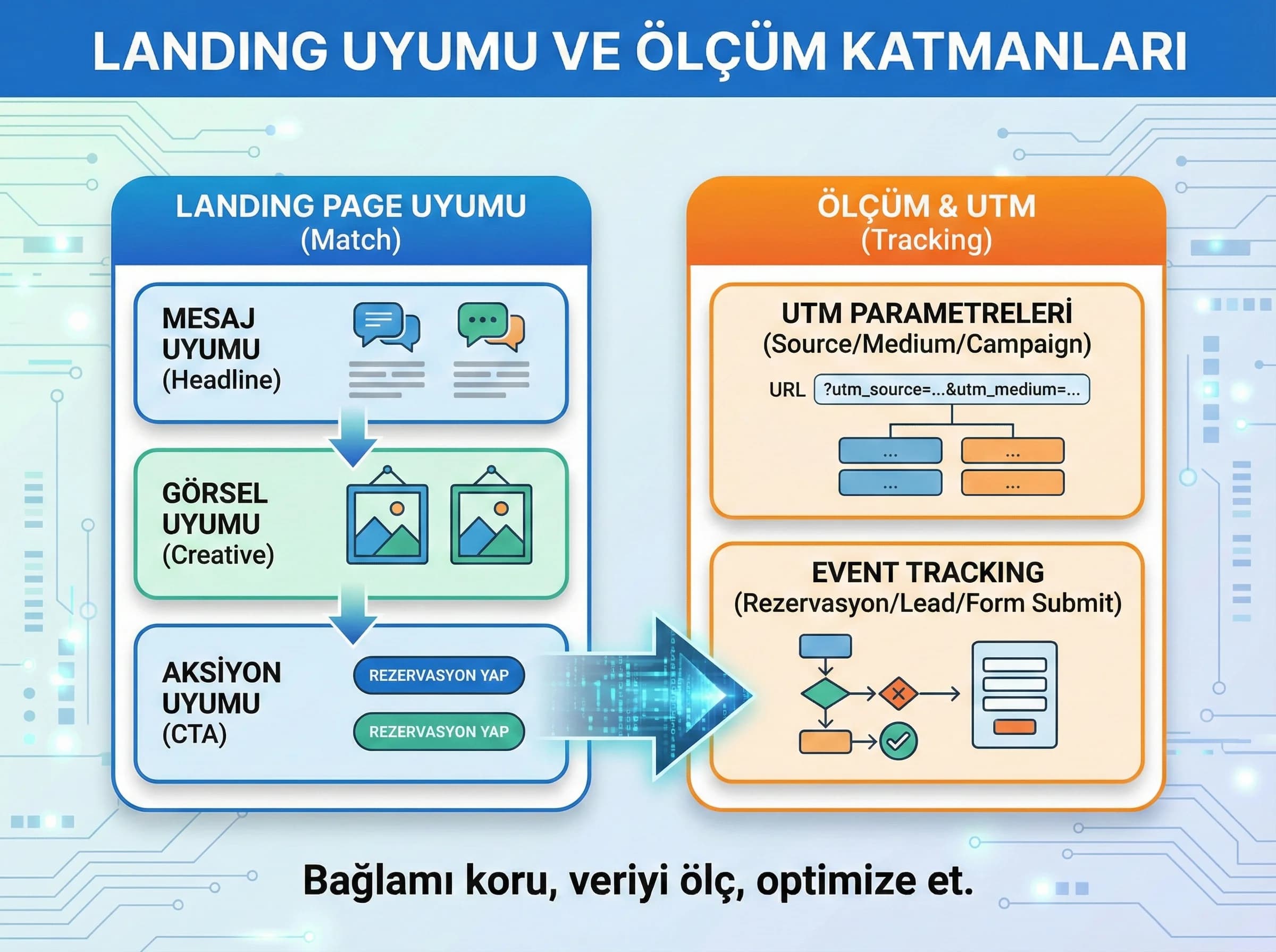 Landing match ve ölçüm katmanlarını özetleyen bölüm görseli