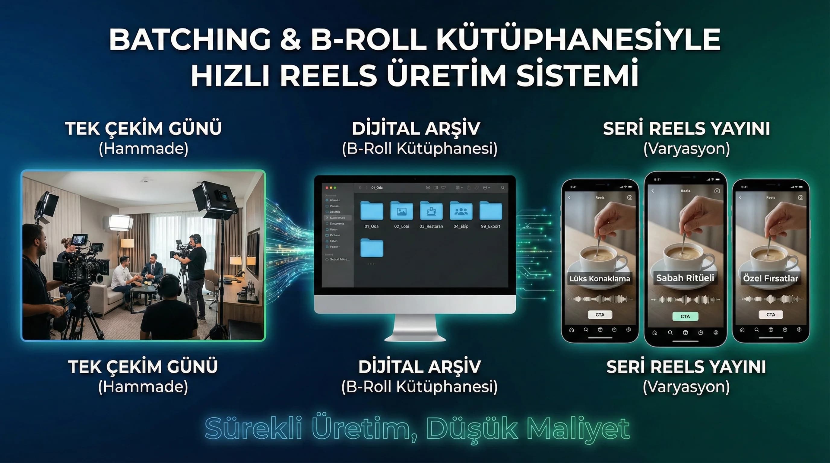 Reels İçerik Batching ve B-Roll Kütüphanesi Kurmak