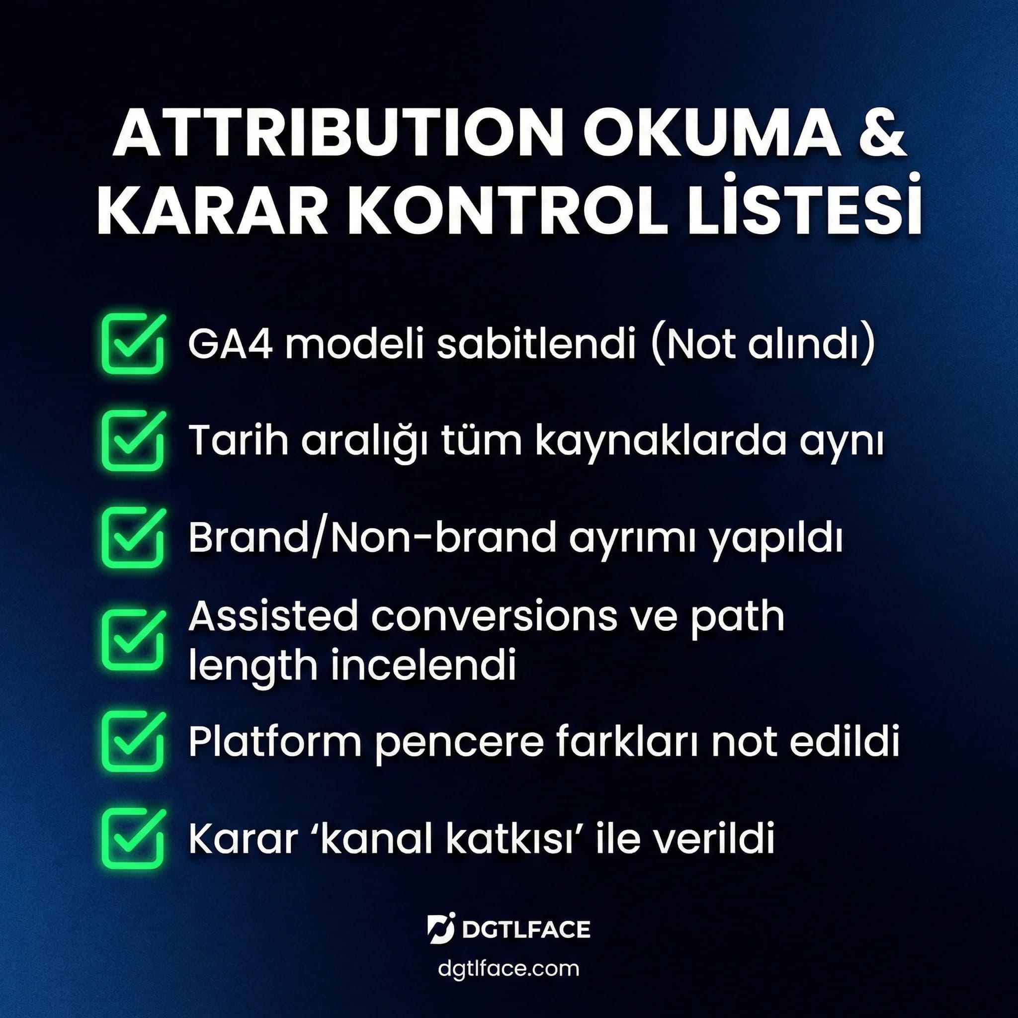 Attribution okuma checklist’i, model ve tarih tutarlılığı kontrol kartı