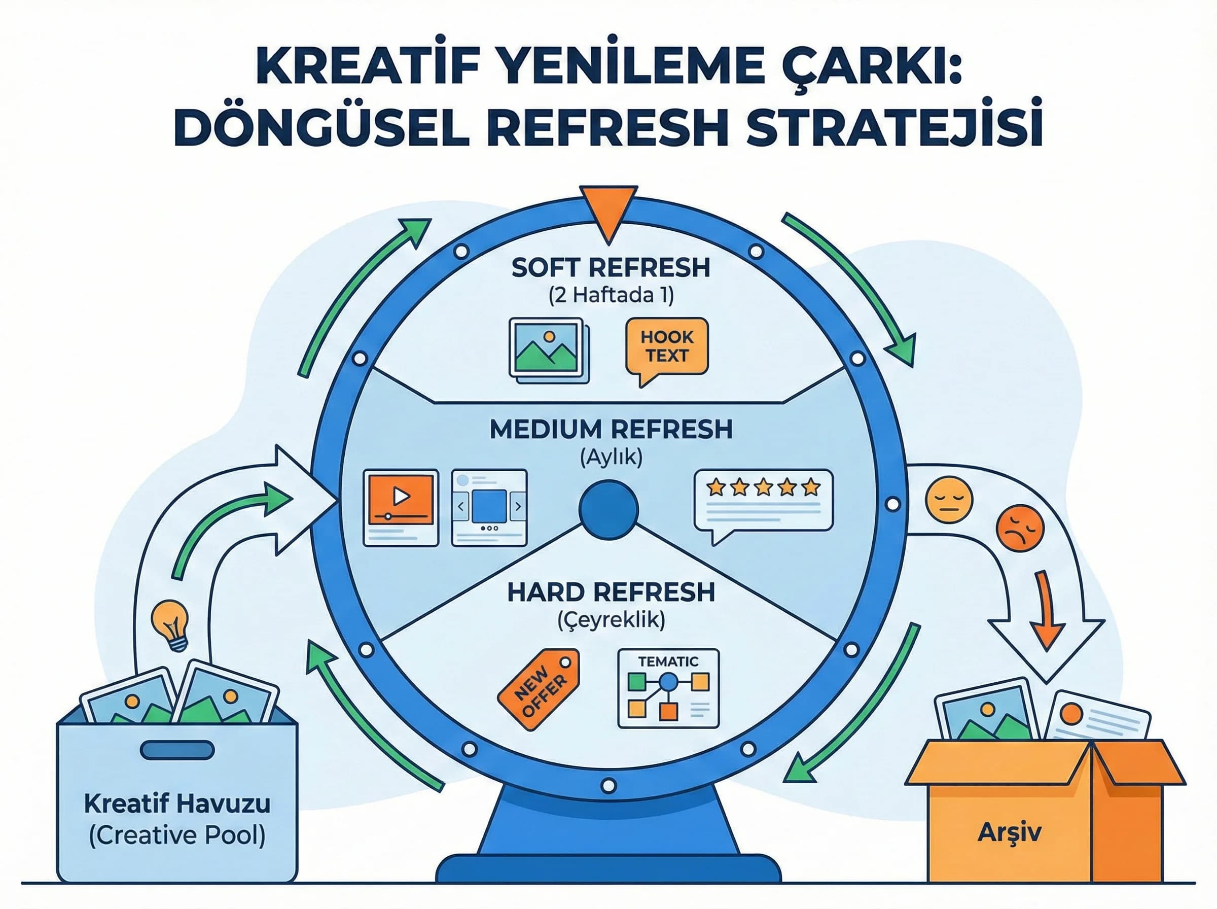 Refresh ve rotasyon stratejisi bölüm ayracı, kreatif yenileme yaklaşımı