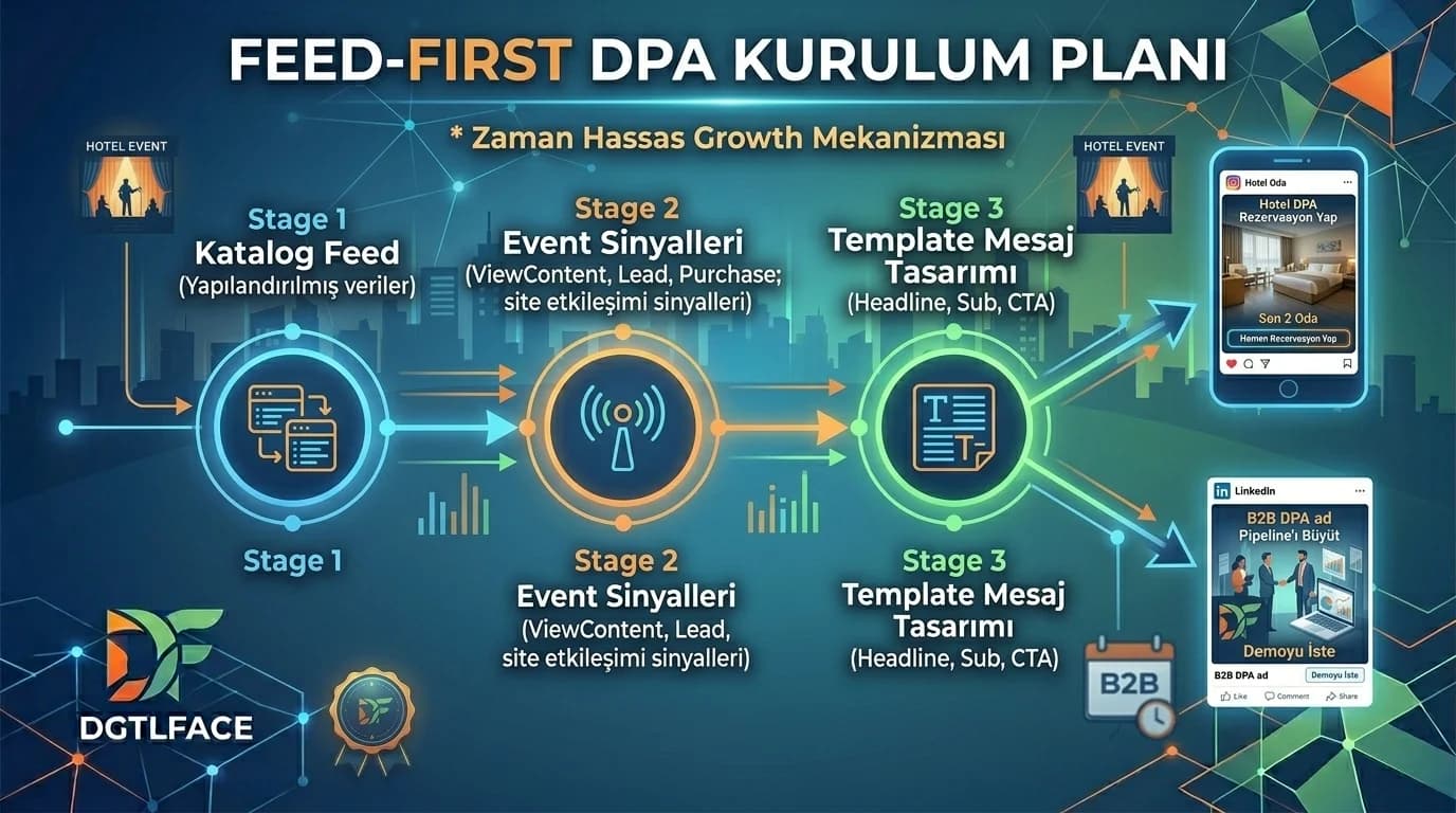 ROAS CVR ve feed hata oranı KPI paneli + DPA performans kartı