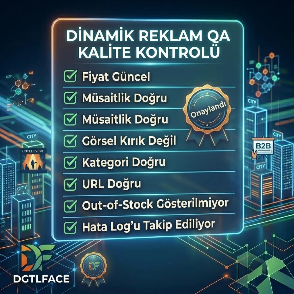 Otel oda feed’i ve B2B paket feed’i dinamik kreatif mockup’ları