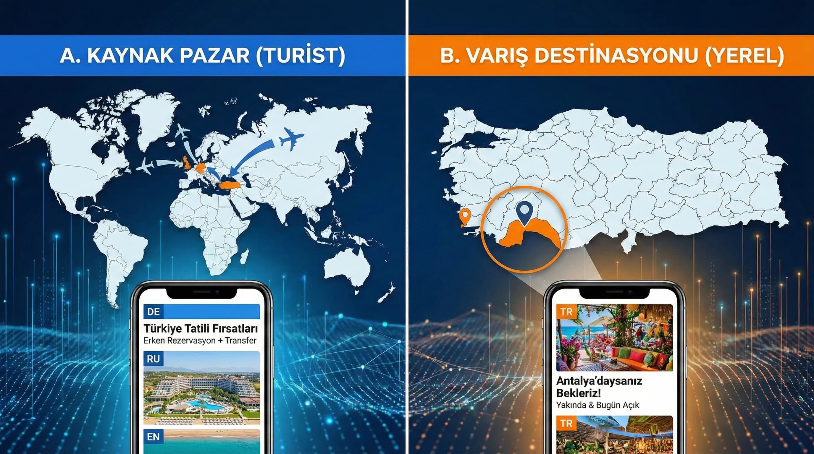 Turist ve yerel kitle ayrımı, şehir ve çember hedefleme çerçevesi