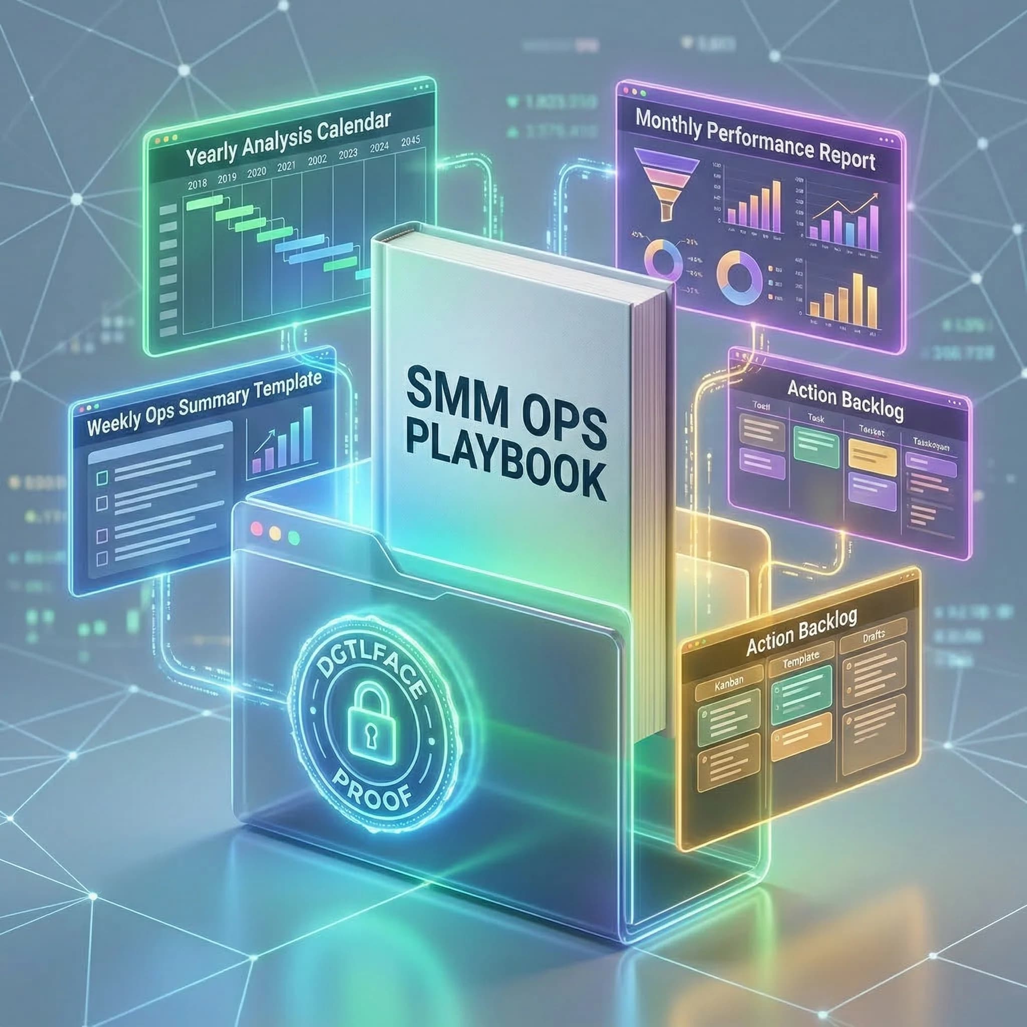 Analiz ops playbook teslim paketi, takvim şablonu ve rapor çıktıları, DGTLFACE