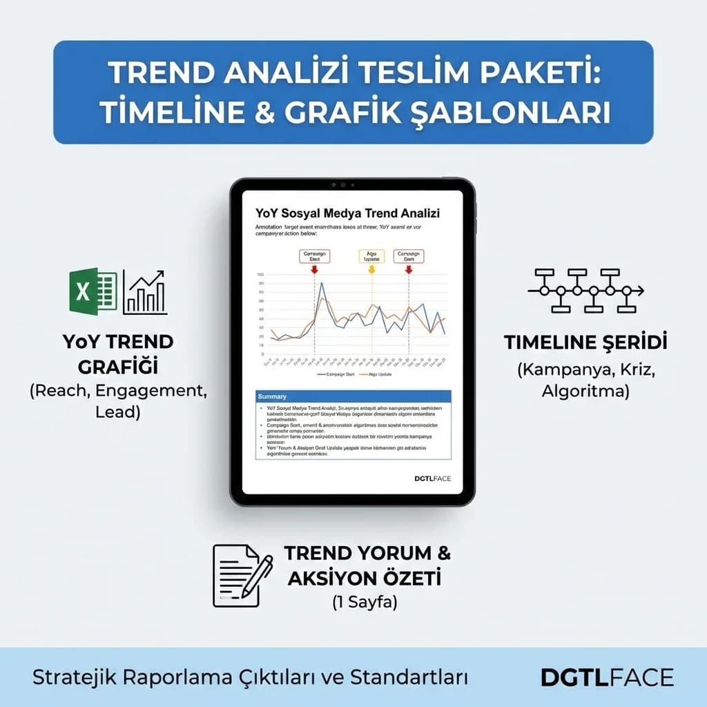 YoY trend analizi teslim paketi, grafik şablonları, stratejik raporlama çıktıları