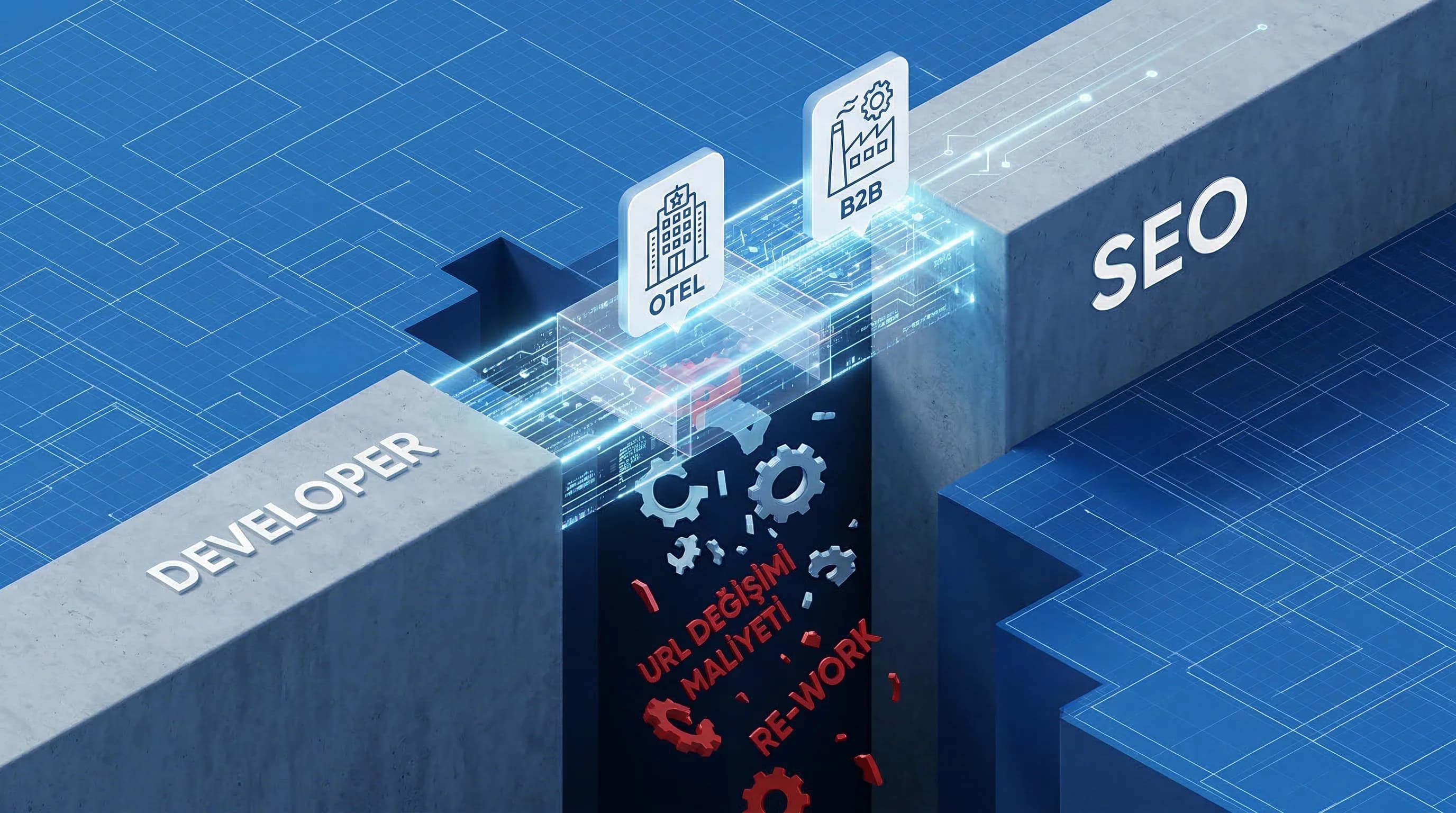 Dev–SEO iş birliği önemi bölüm ayırıcı, otel ve B2B’de pahalı SEO hatalarını önleme