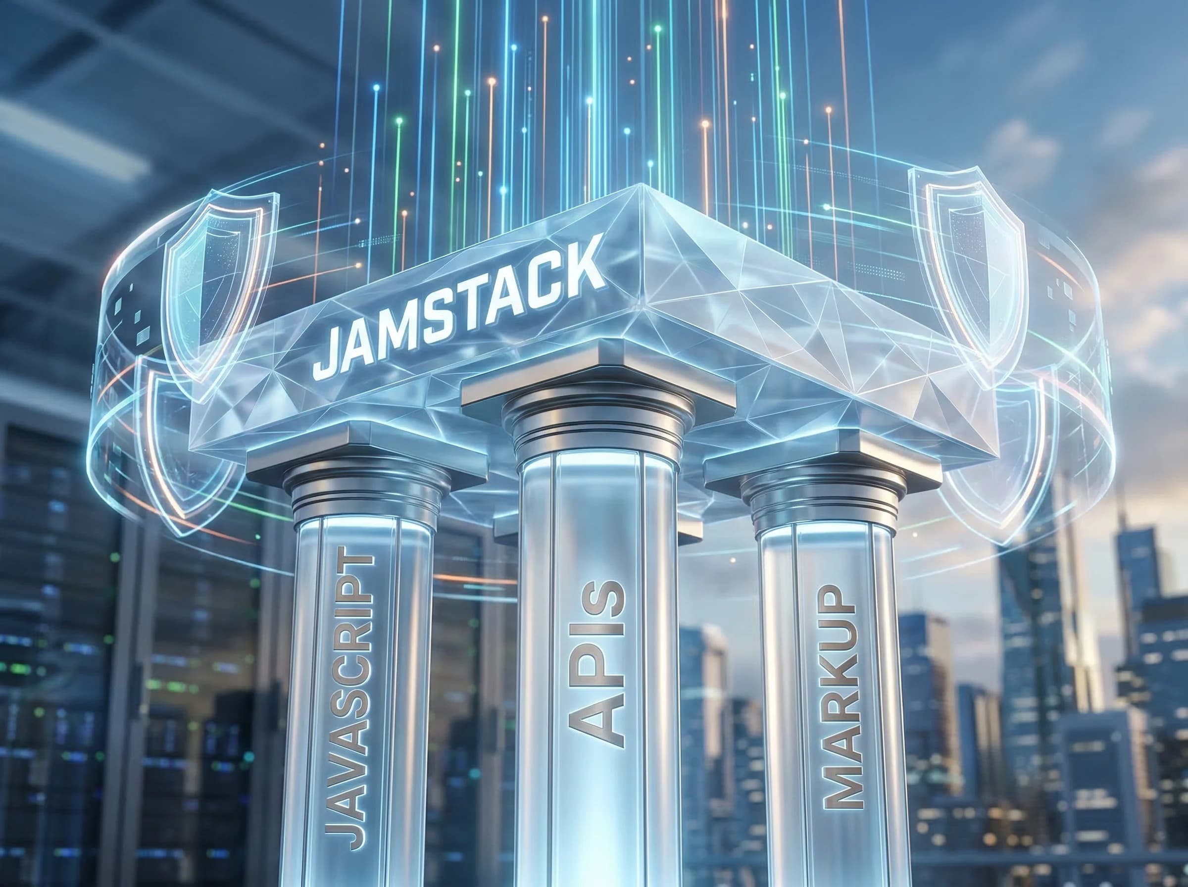 Jamstack tanımı bölüm ayırıcı, kurumsal sitede hız ve güvenlik hedefi