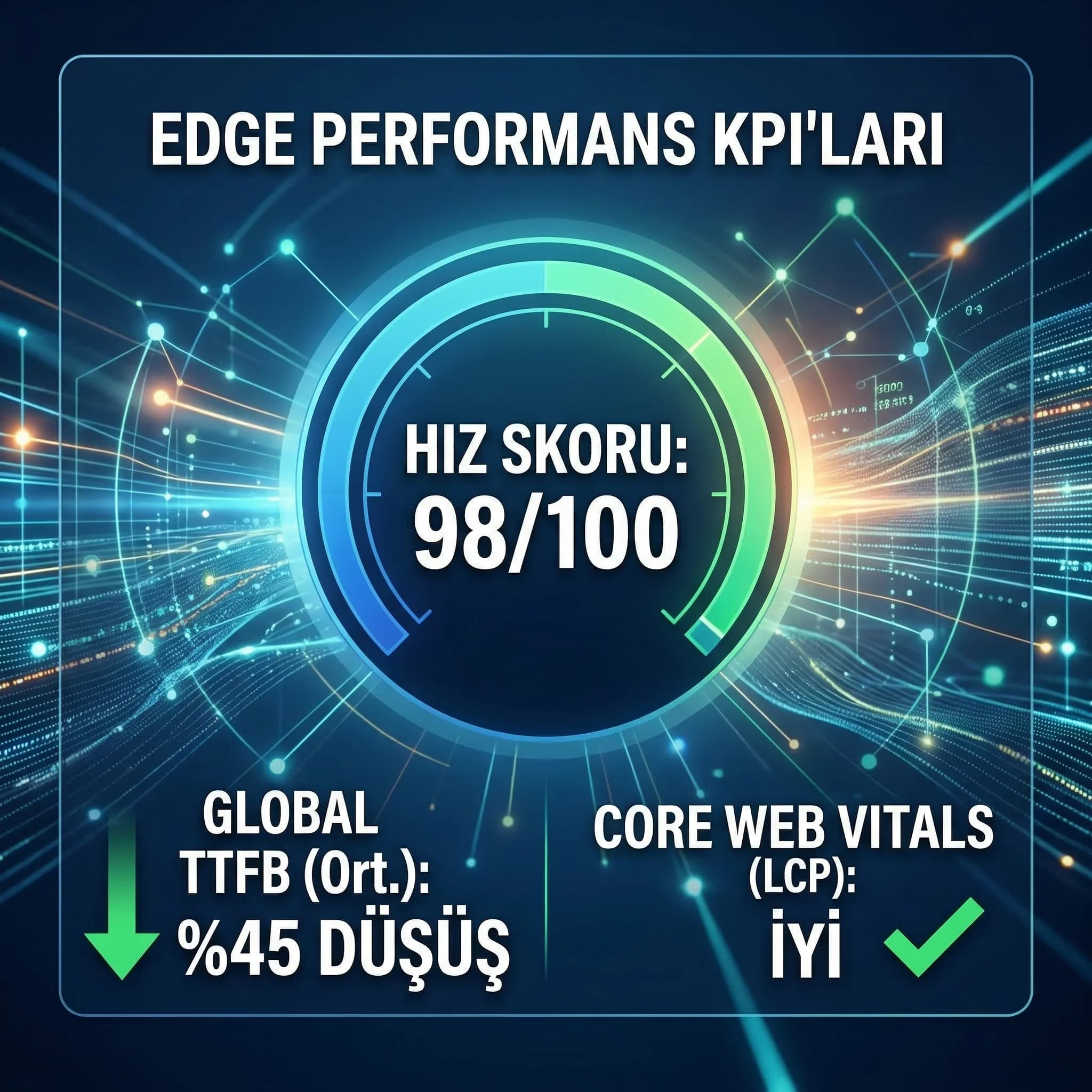 Edge performans KPI kartı, global kullanıcıda TTFB düşürme hedefi