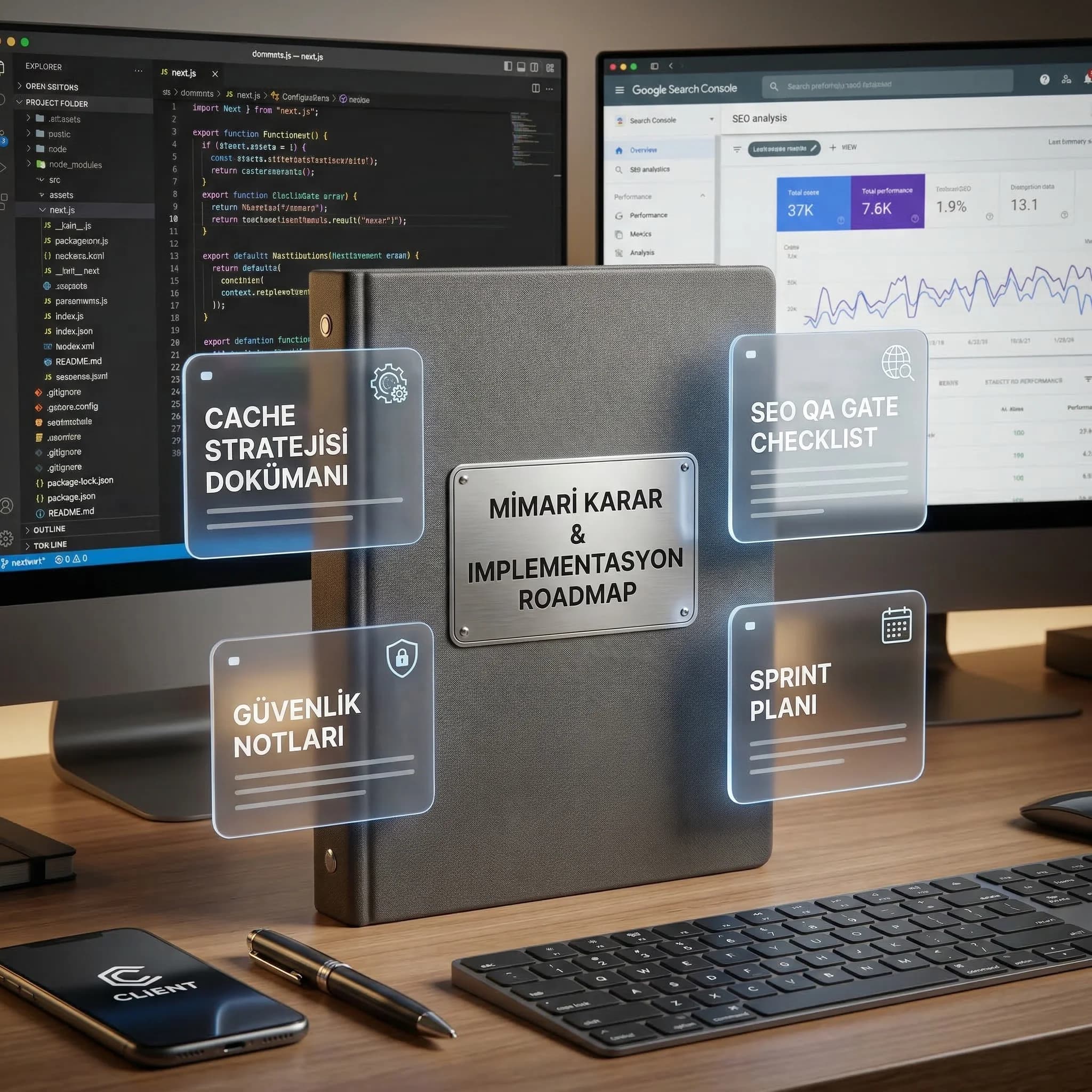 Mimari karar deliverables kartı, cache planı ve SEO QA çıktıları
