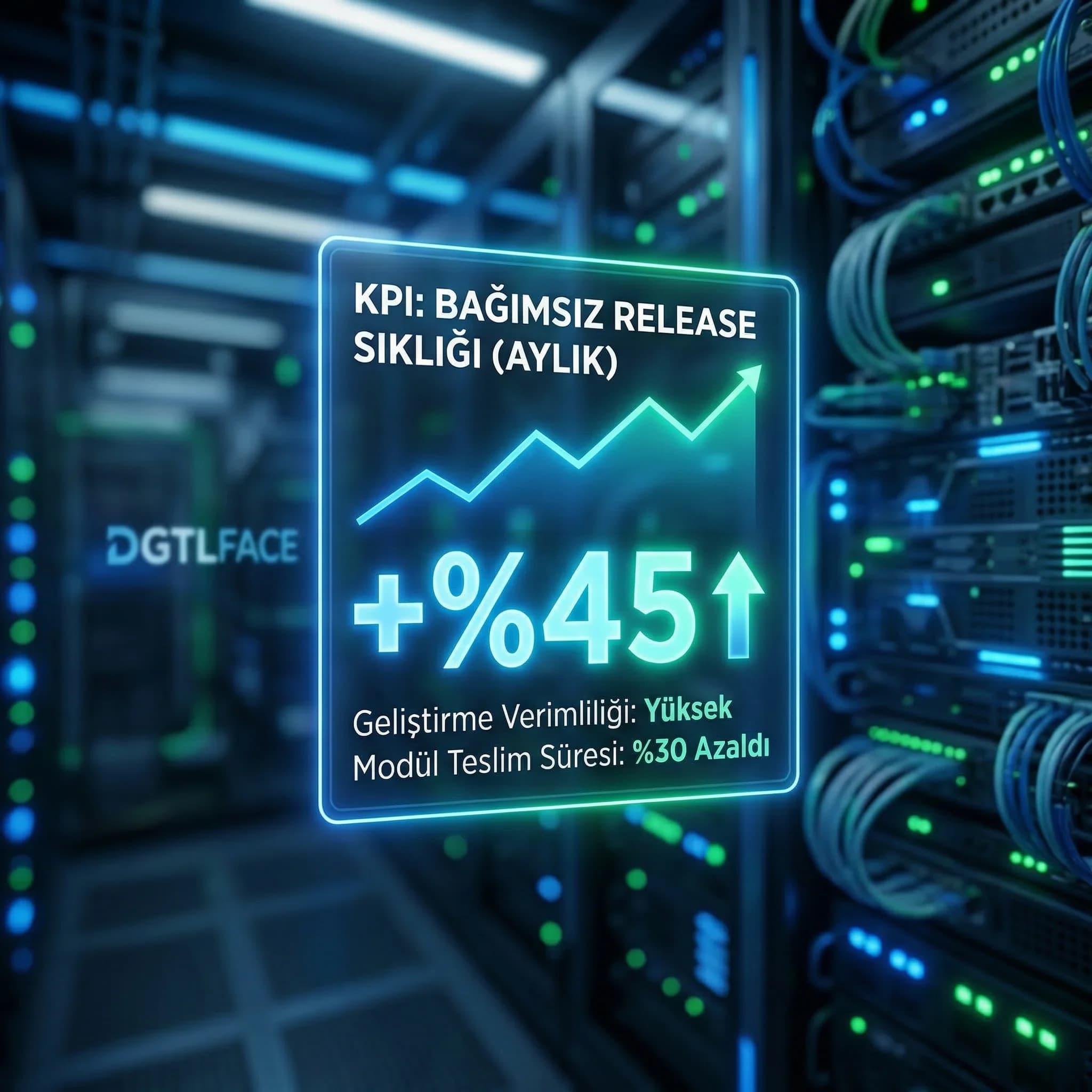 Bağımsız release hızı KPI kartı + portal geliştirme verimliliği + kurumsal bağlam