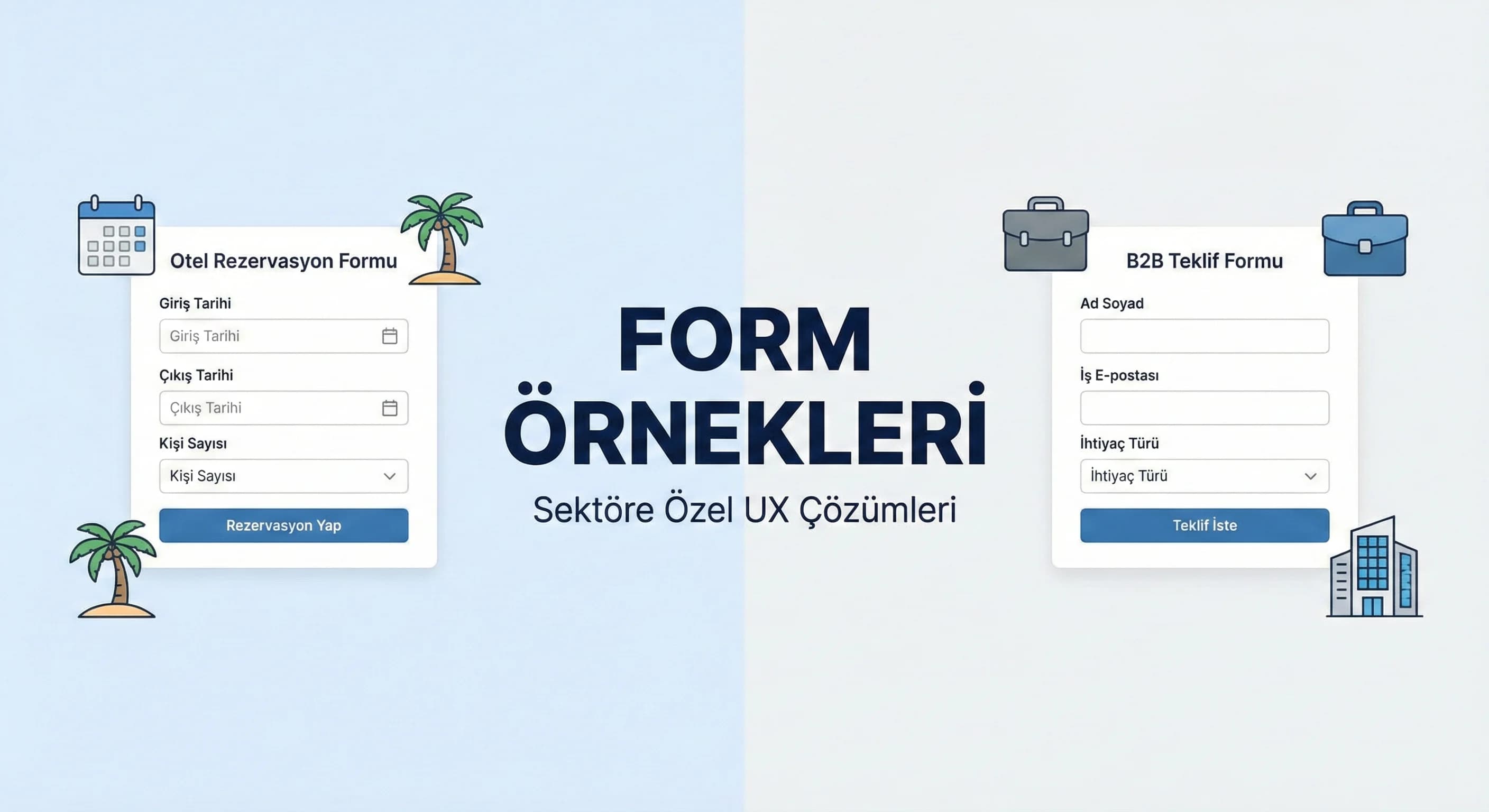 Otel ve B2B form örnekleri bölüm ayırıcı görseli, dönüşüm odaklı UX