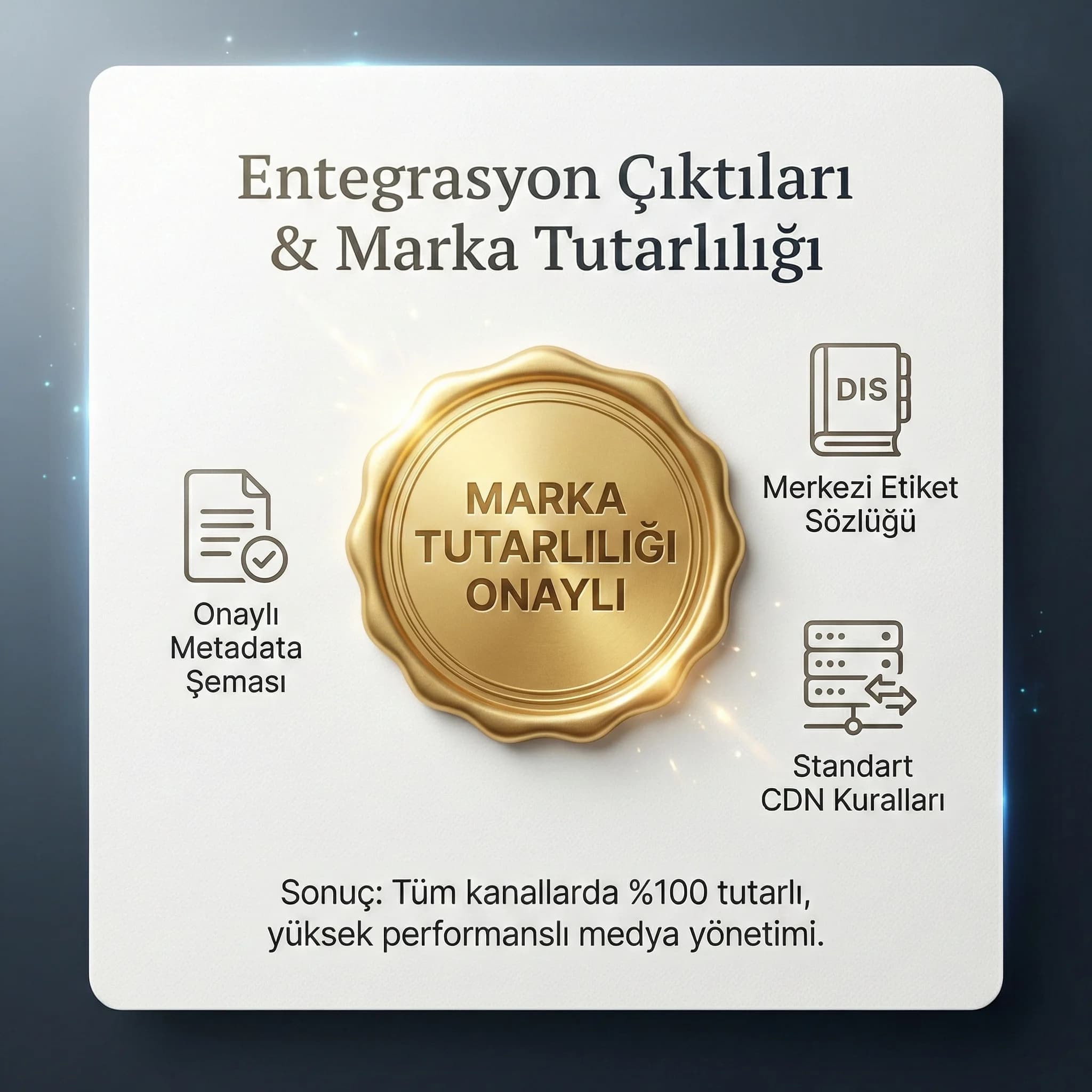 Metadata şeması ve entegrasyon çıktıları, marka tutarlılığı bağlamı