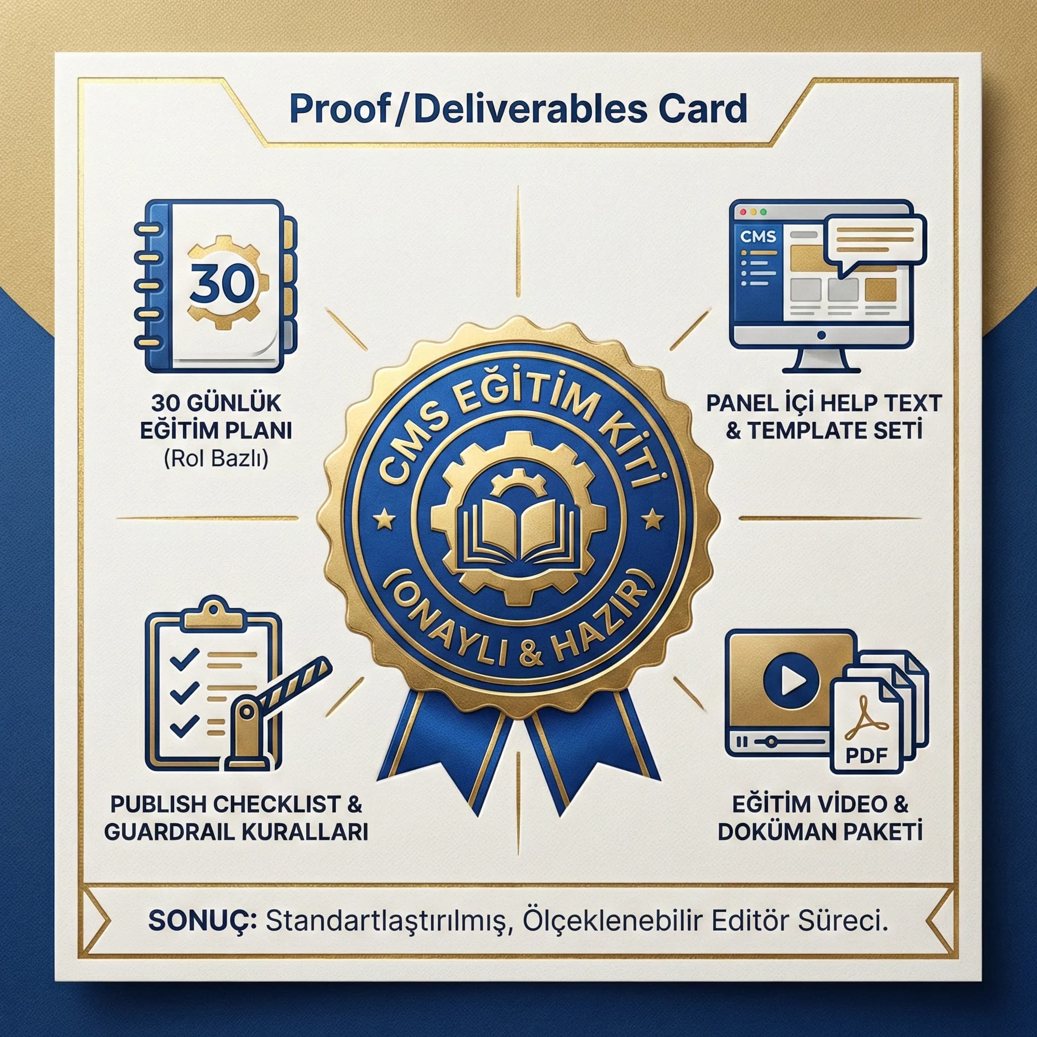 Eğitim kiti deliverables kartı, ajans ve kurum bağlamı