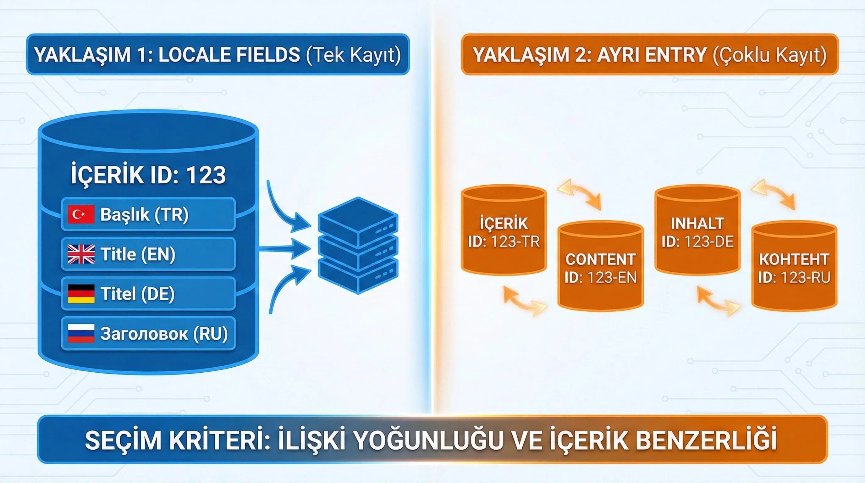 Locale fields ve ayrı entry farkını anlatan görsel, otel operasyon bağlamı