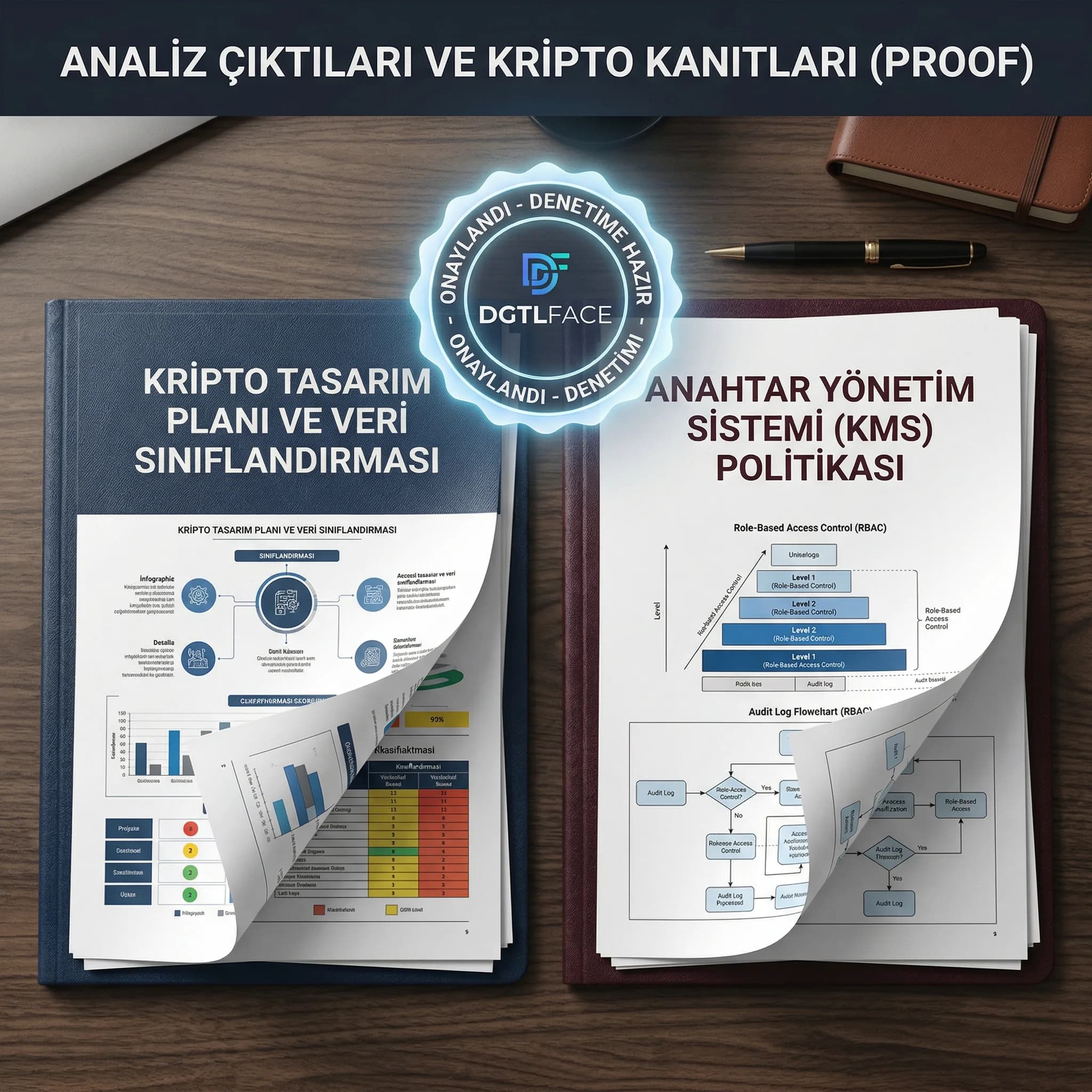 Kripto tasarım planı ve key management deliverables kartı, otel ve B2B