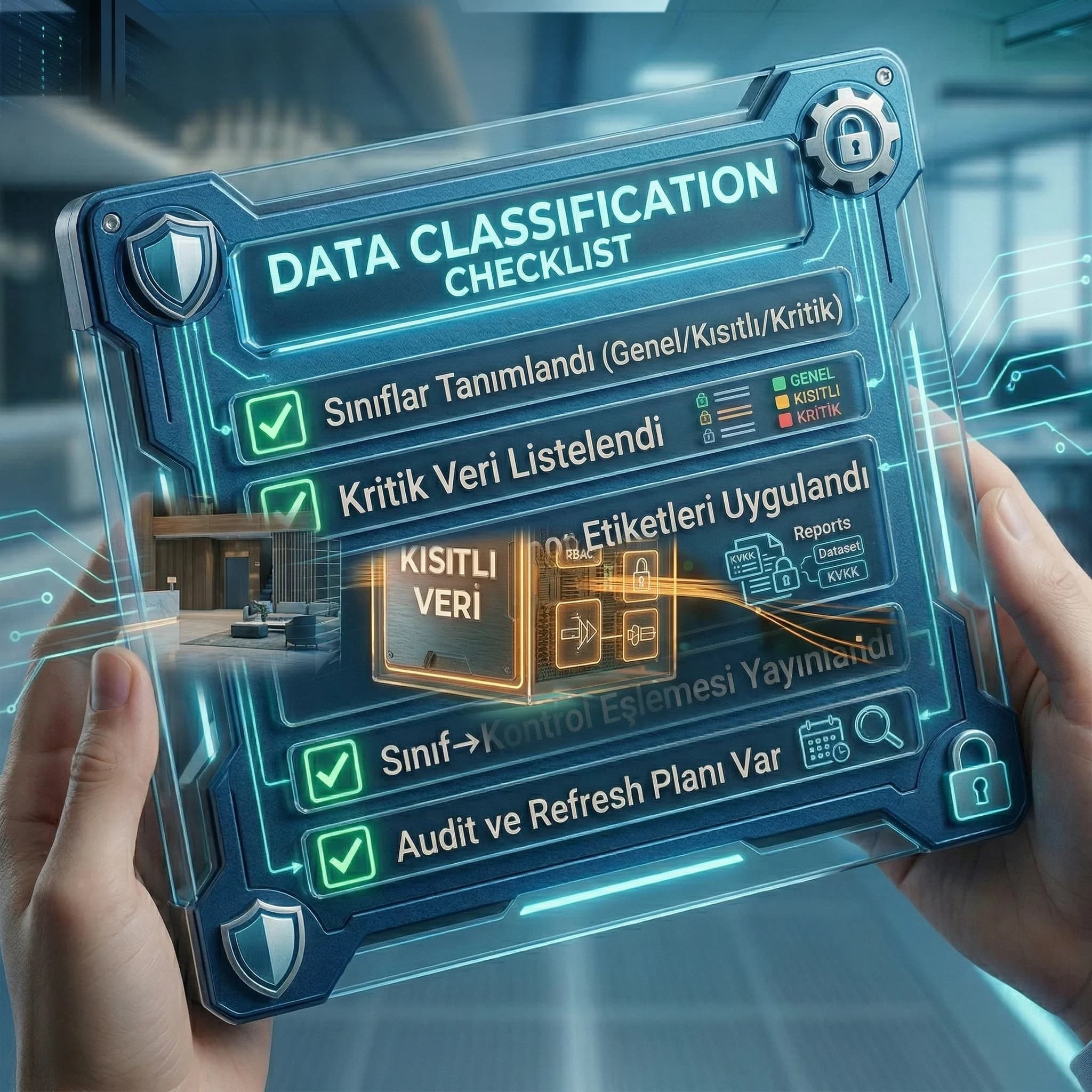 Data classification checklist kartı, sınıf kontrol ve audit adımları