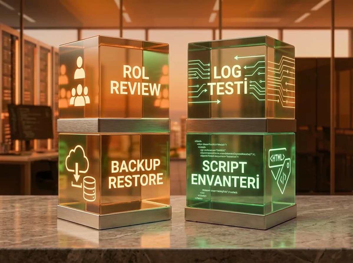 Manuel kontroller bölümü ayırıcı, rol log backup ve script envanteri