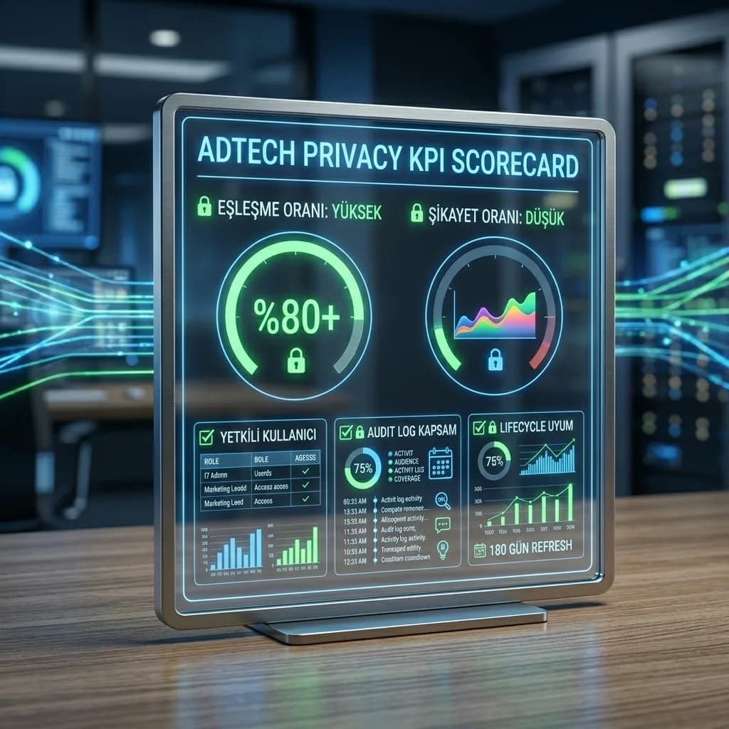 Eşleşme ve şikâyet KPI kartı, privacy-aware remarketing performansı