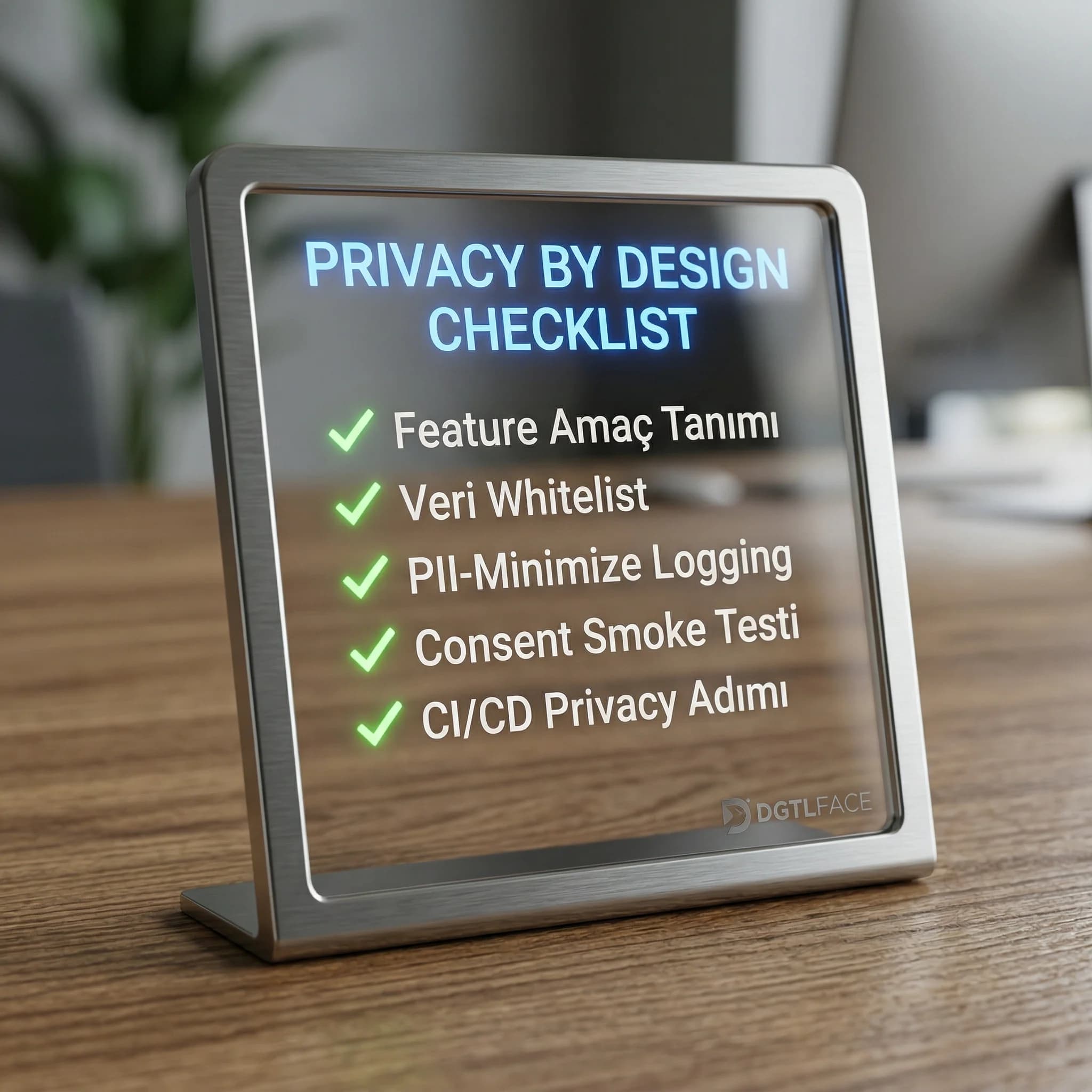 Privacy by design checklist kartı, sprint ve release KVKK kontrolleri
