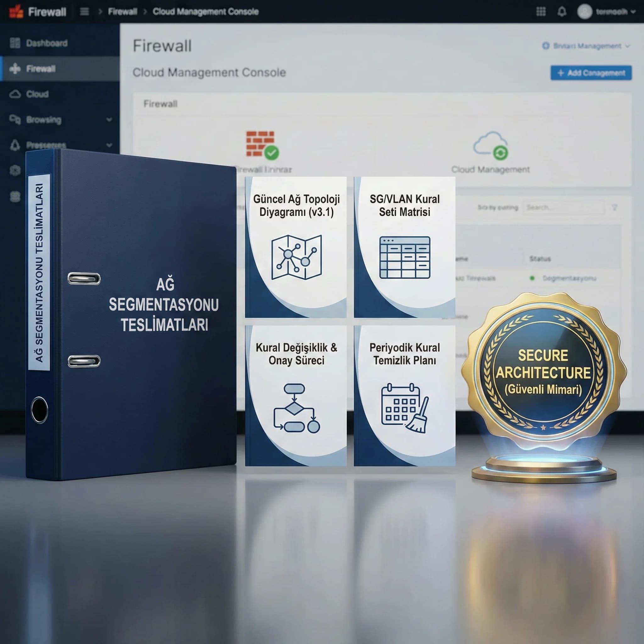 Segmentasyon deliverable seti, ağ diyagramı ve kural setiyle sürdürülebilir güvenlik standardı