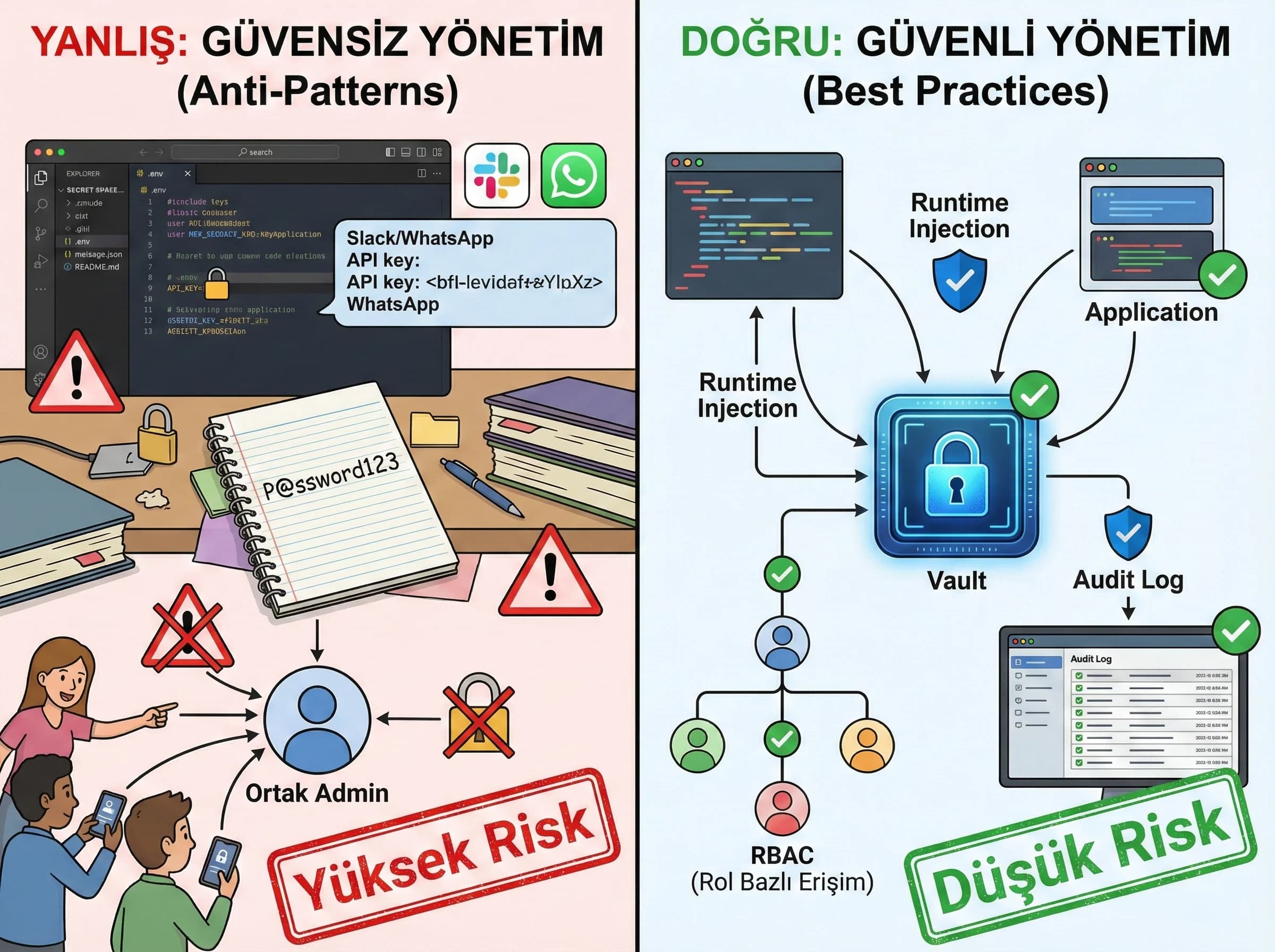 Secrets management temelleri ve anti pattern’ler, otel ve B2B ekipleri için bölüm ayırıcı