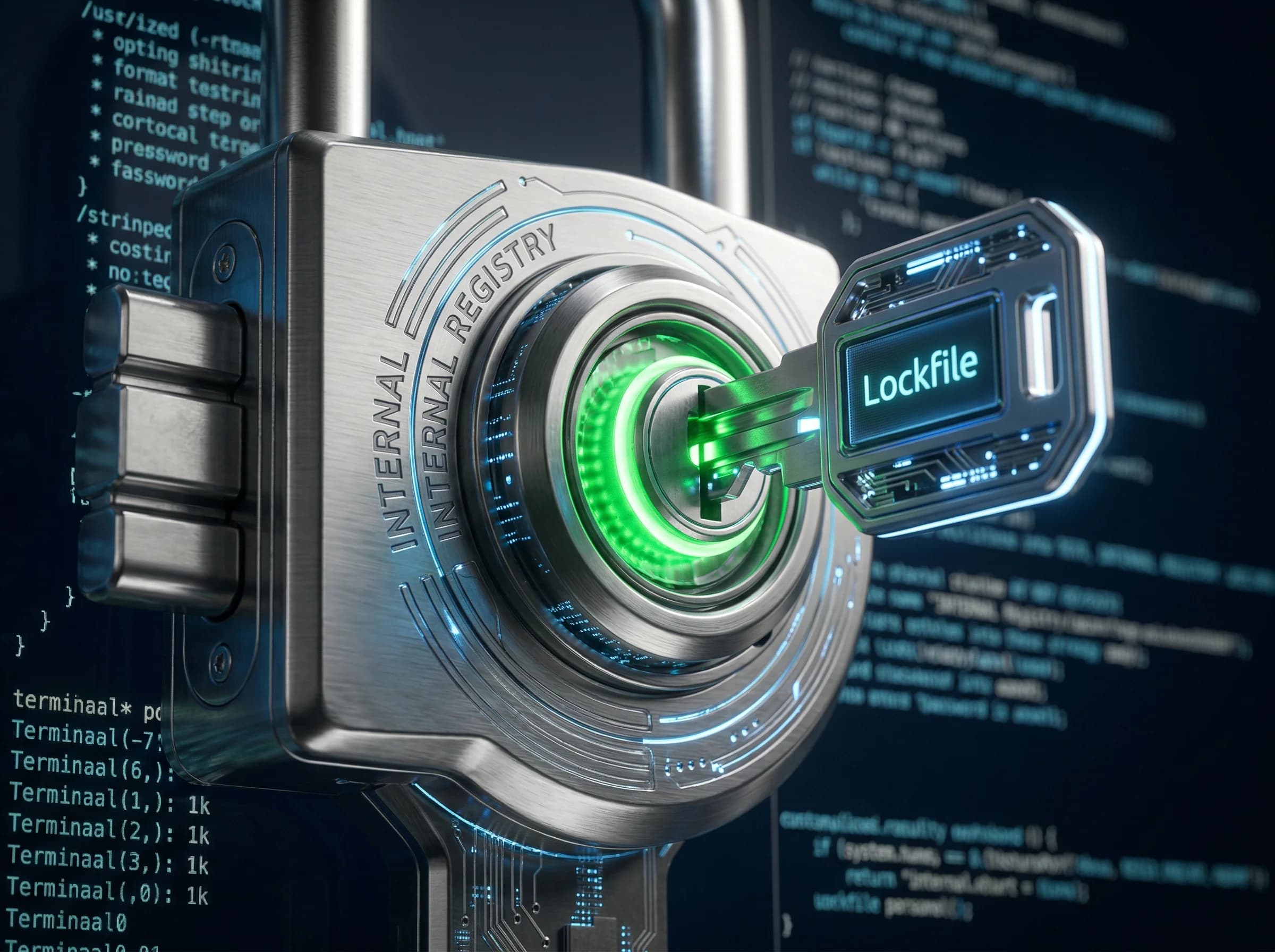 Lockfile ve internal registry ile dependency kontrolü, kaynak aware build için bölüm ayırıcı