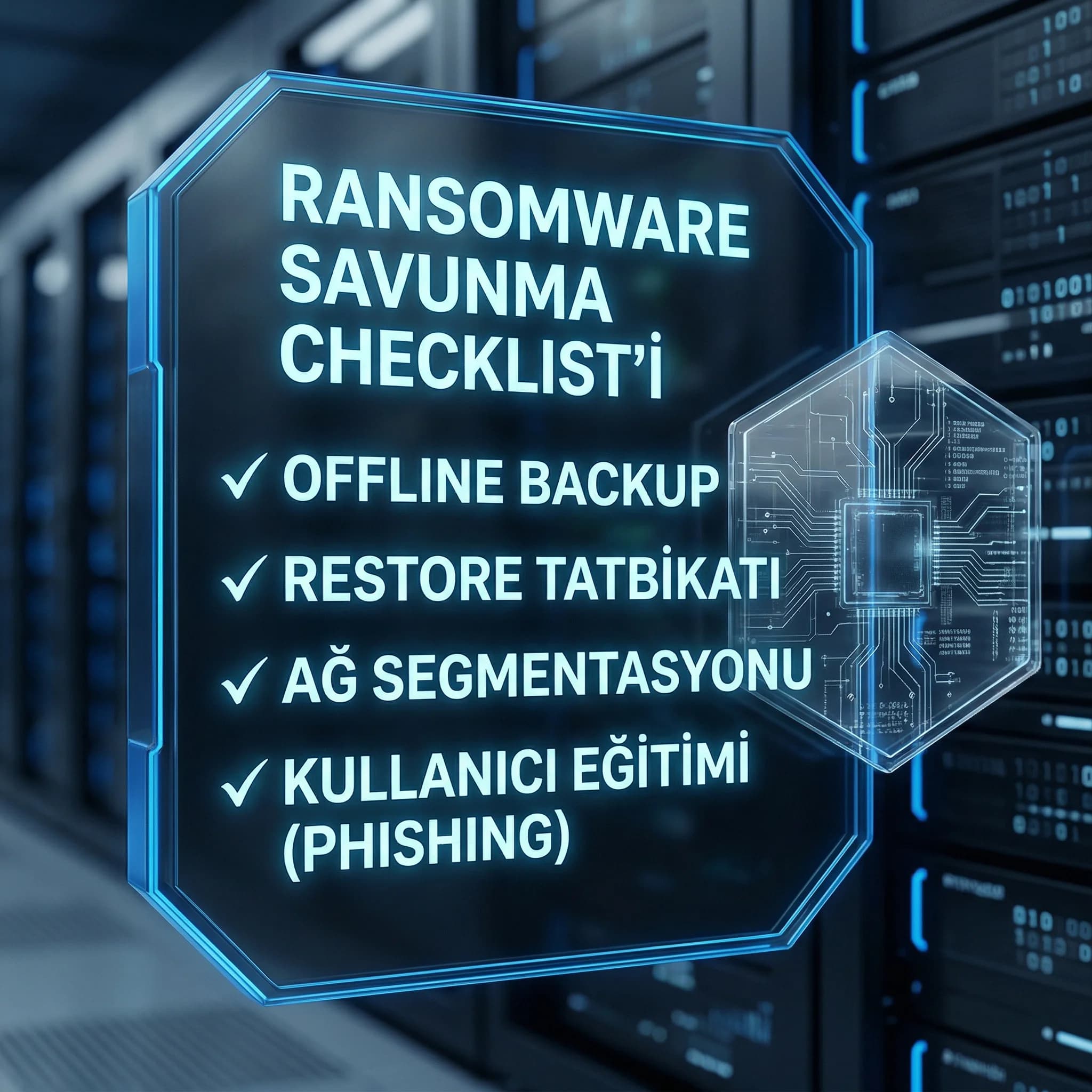 Ransomware savunma checklist’i, backup segmentasyon eğitim üçlüsüyle uygulanabilir rehber