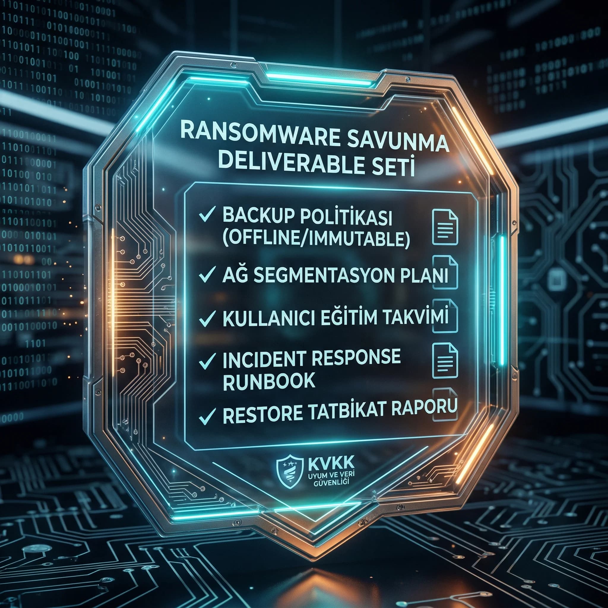 Ransomware deliverable seti, backup politikası segmentasyon planı eğitim takvimi ve runbook