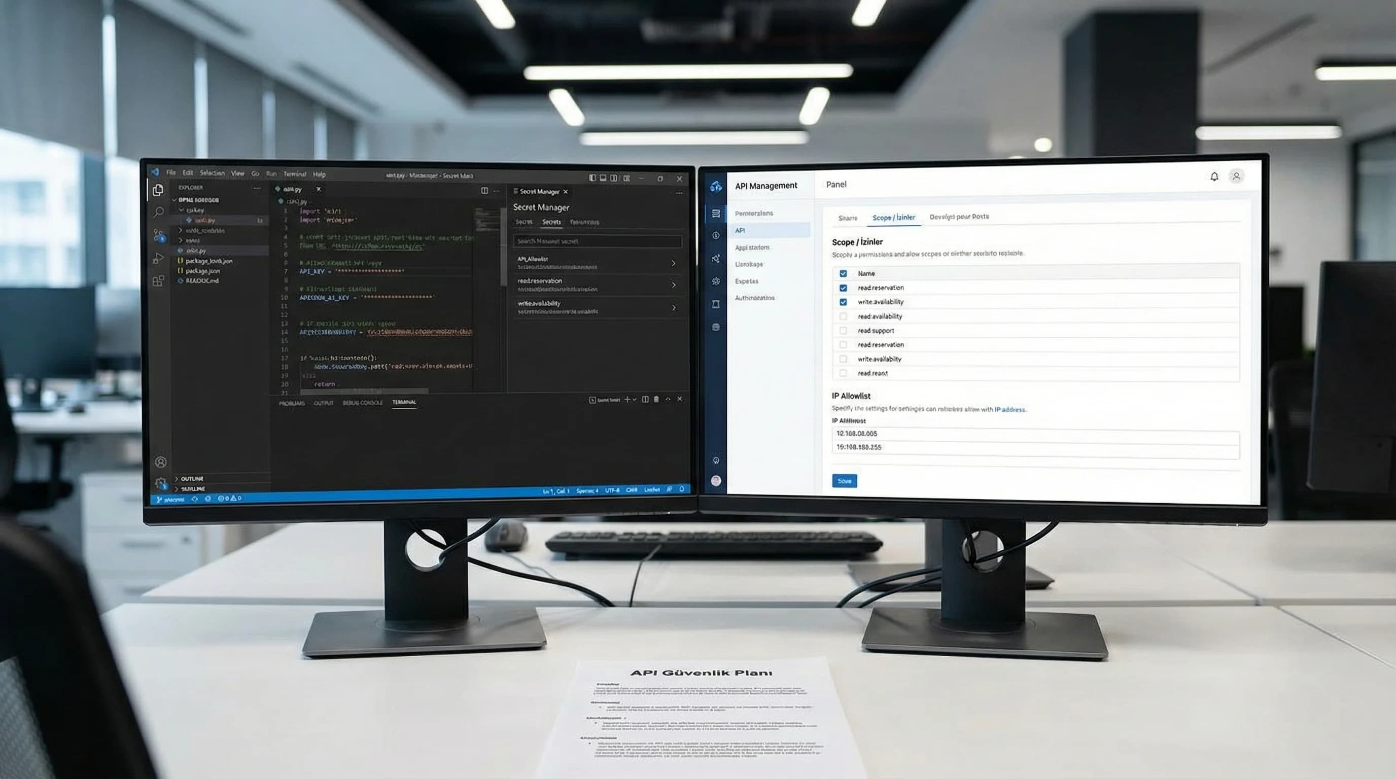 API anahtarı ve scope yönetimi ile güvenli otel entegrasyonu, rezervasyon sistemleri