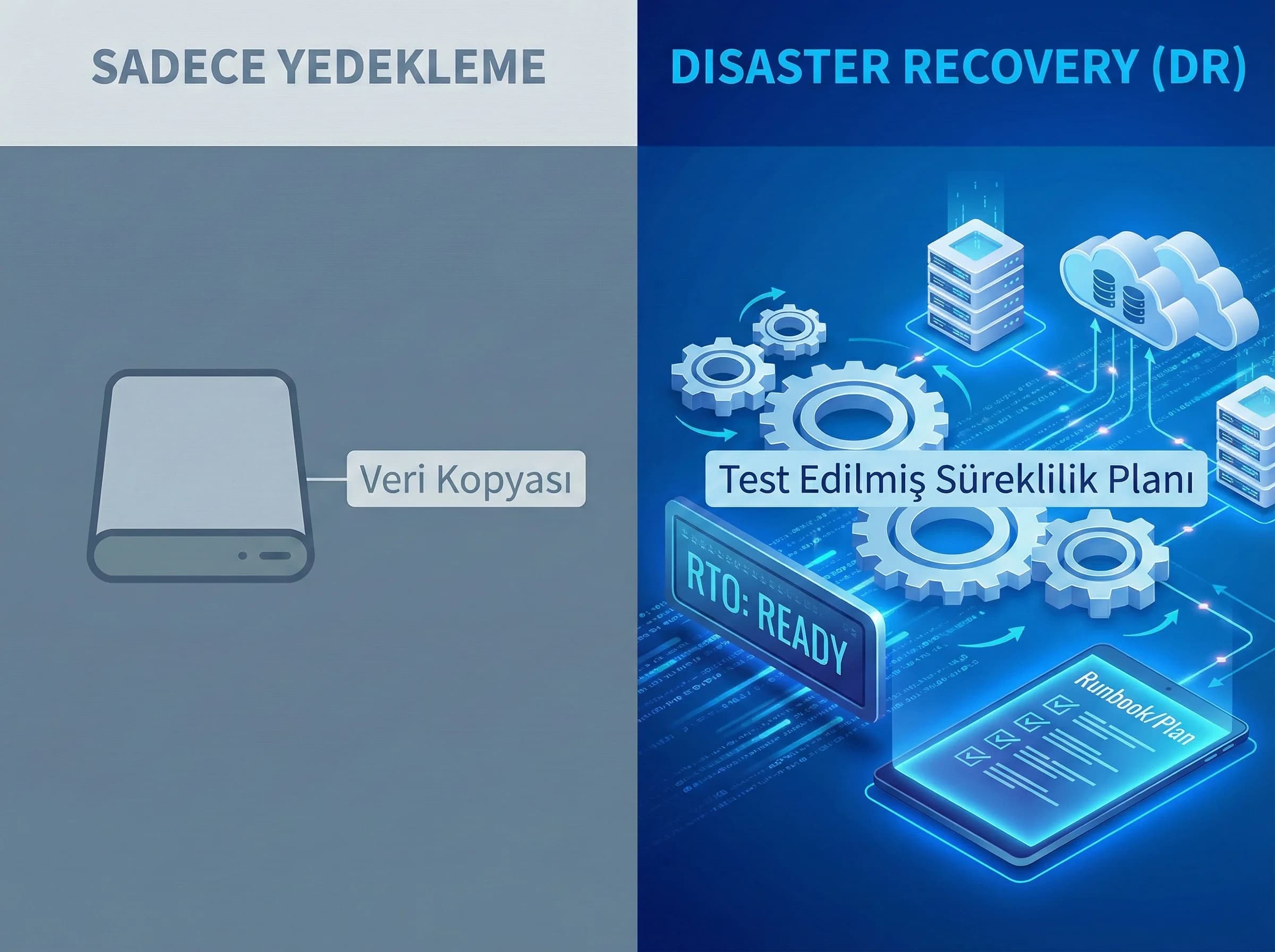 DR neden sadece yedekleme değildir, otel ve kurumsal projeler için bölüm ayırıc