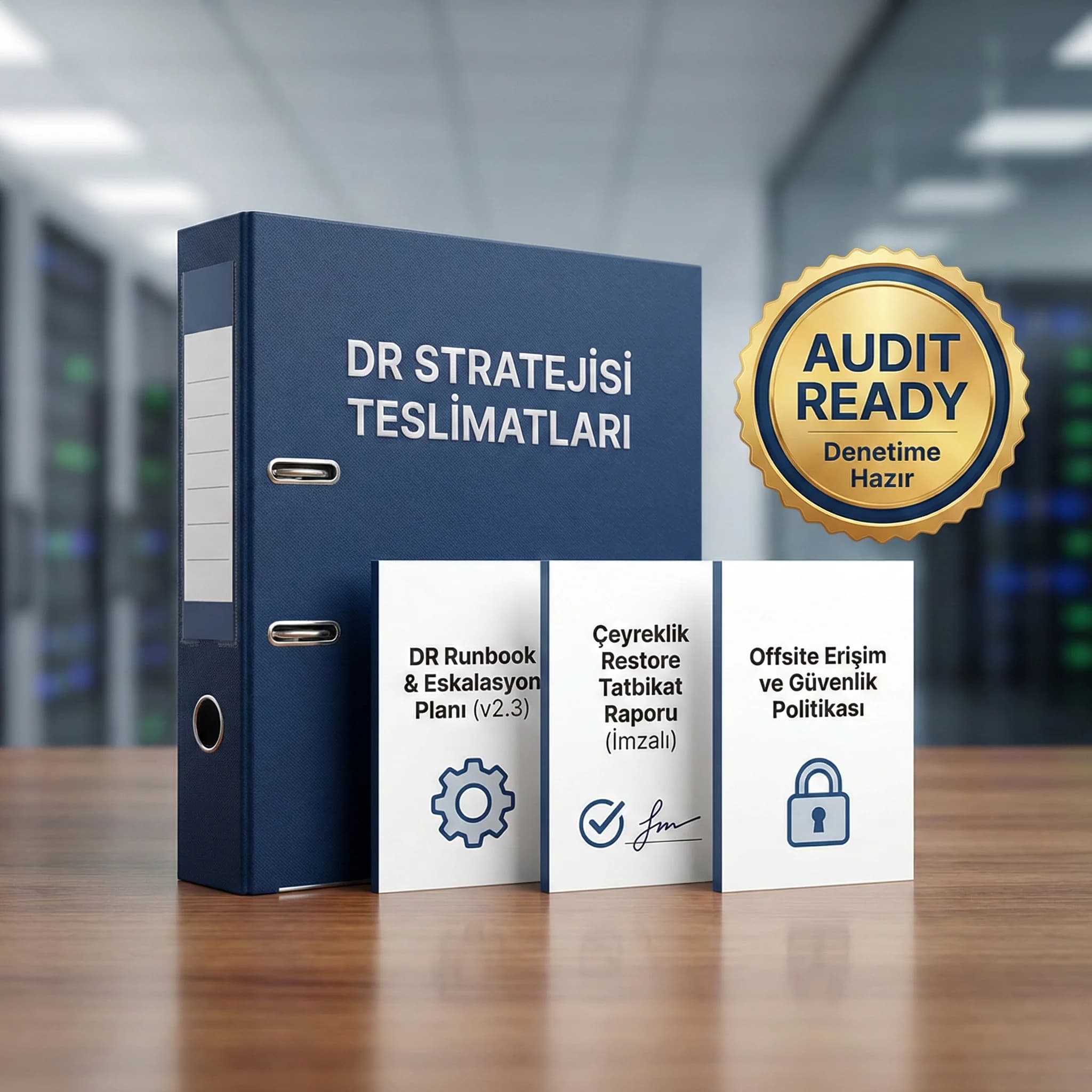 DR deliverable seti, runbook ve tatbikat raporlarıyla incident-ready süreklilik
