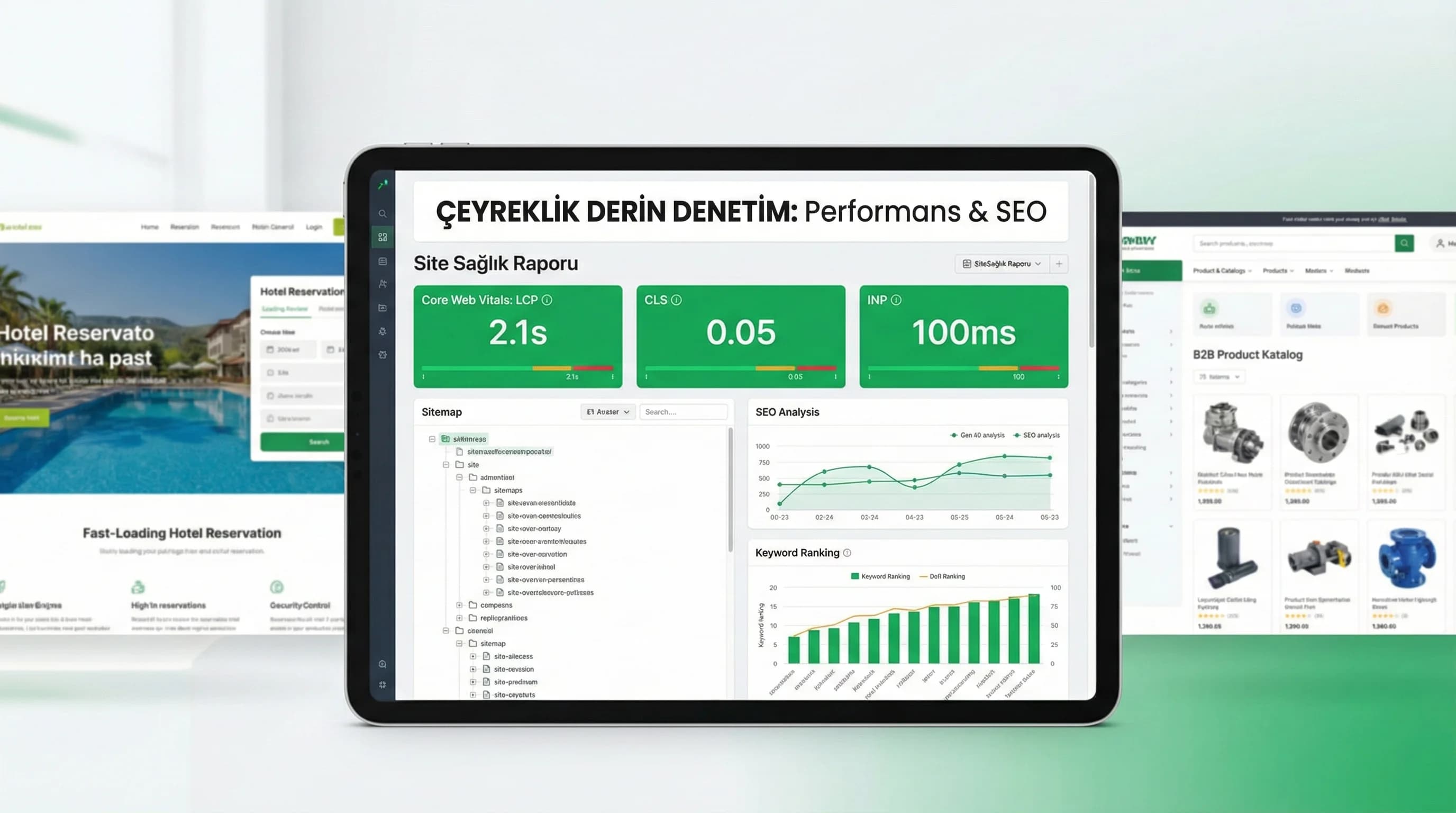 Çeyreklik bakım bölümü ayırıcı, amaç derin denetim, B2B site sağlık bağlamı