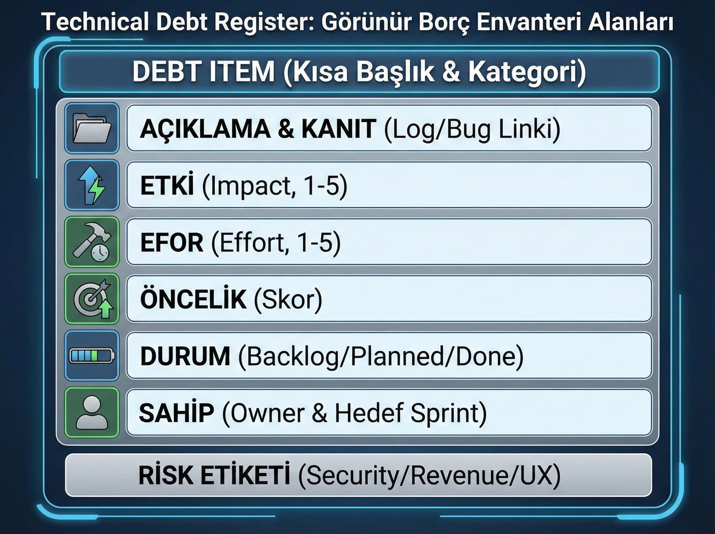 Release notes şablonu şeması, amaç hızlı okuma, iş tarafı bağlamı